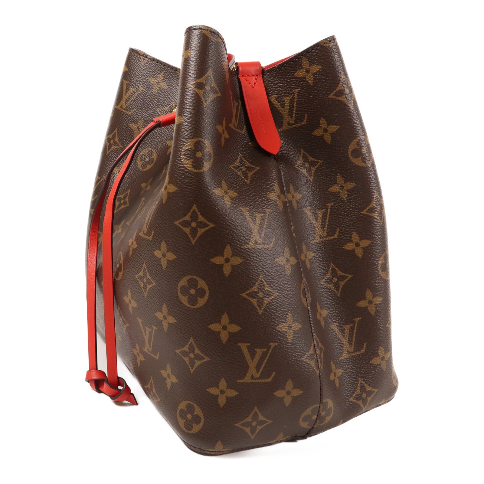 LOUIS VUITTON GHW Neo Noe Bucket Bag Shoulder Handbag M44021 Monogram Coquelicot