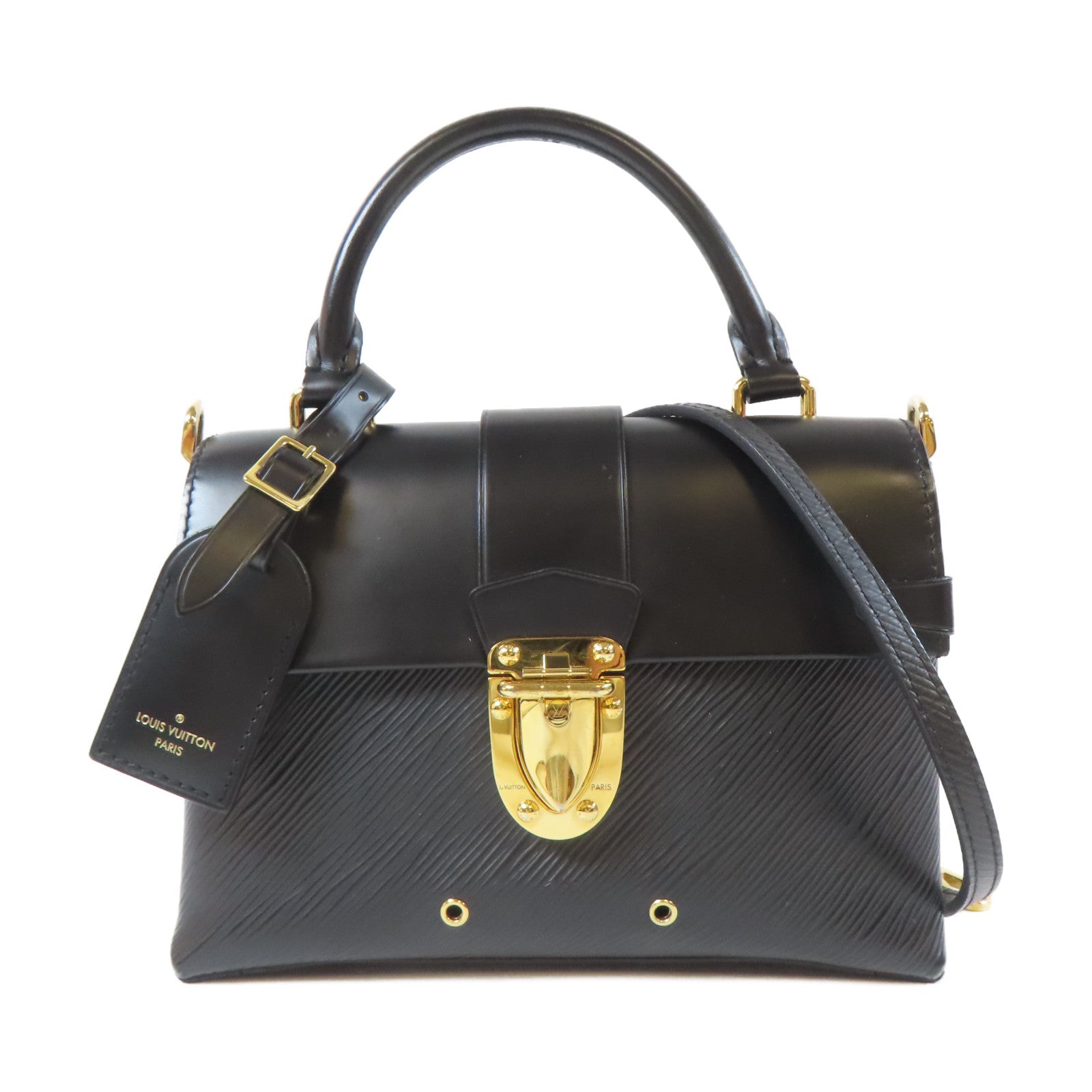 LOUIS VUITTON Epi 2 Way Shoulder Bag金扣手挽肩背兩用袋黑色