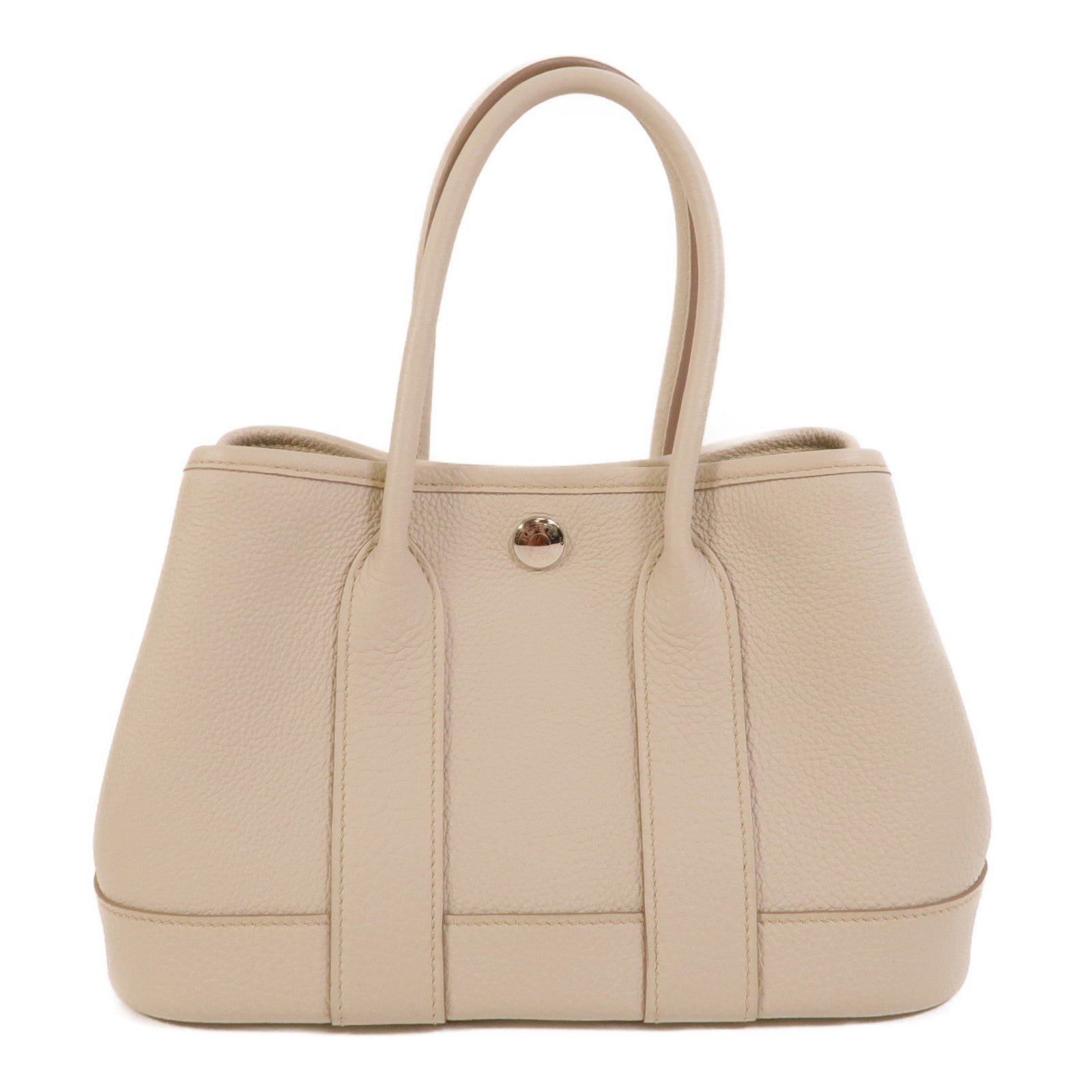 HERMES Clemence皮革Garden Party TPM手挽袋Craie