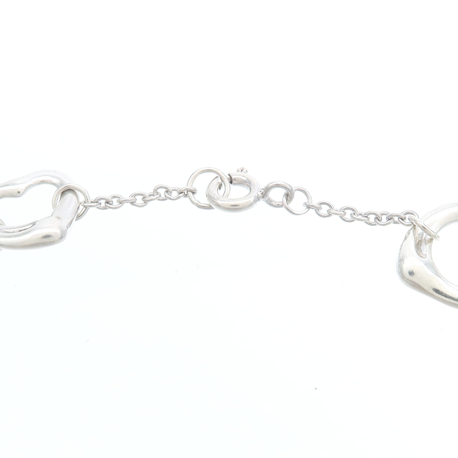 TIFFANY＆CO 925純銀Elsa Peretti 5 Open Heart Chain Bracelet手鏈