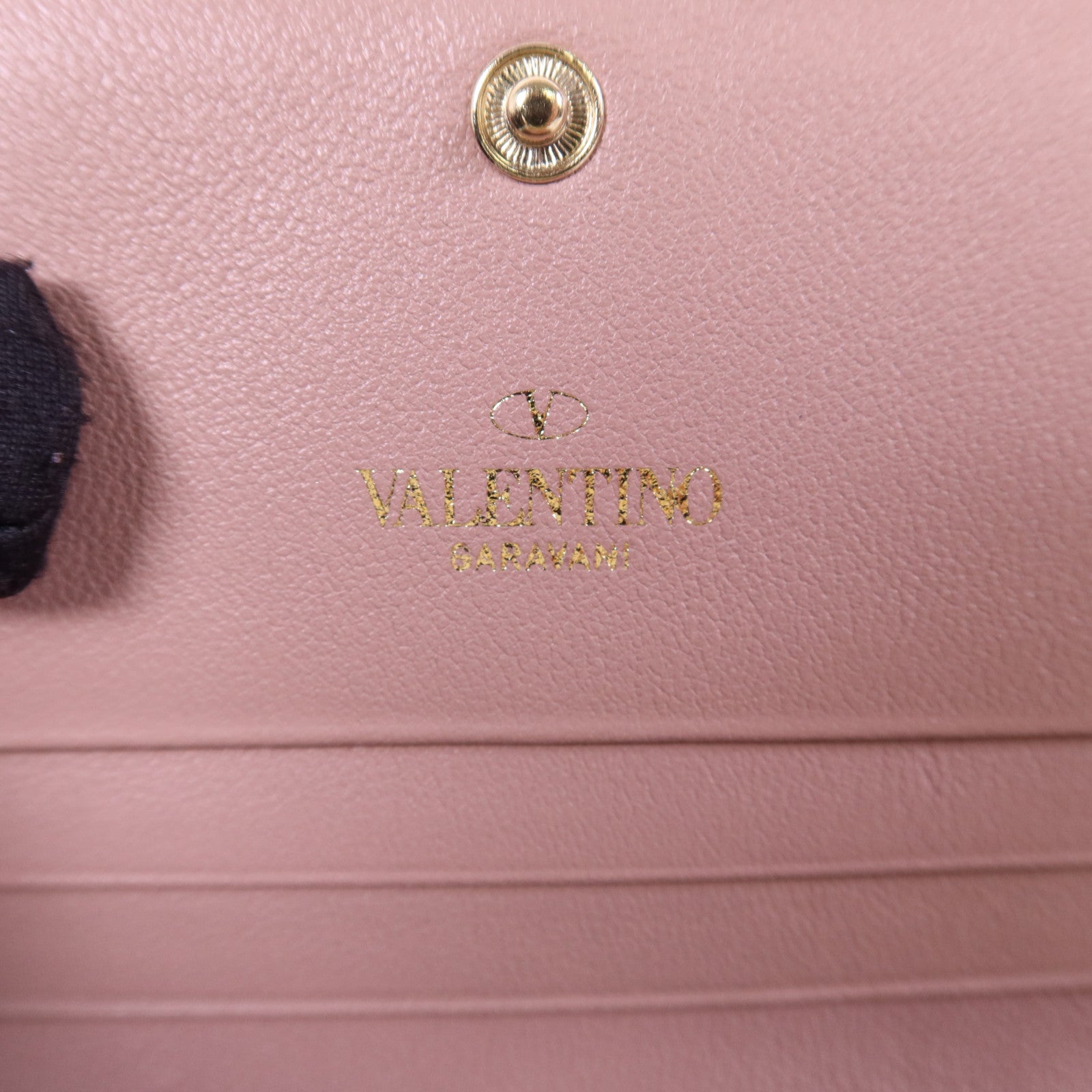 Valentino 牛皮皮革Bifold Wallet金扣錢包