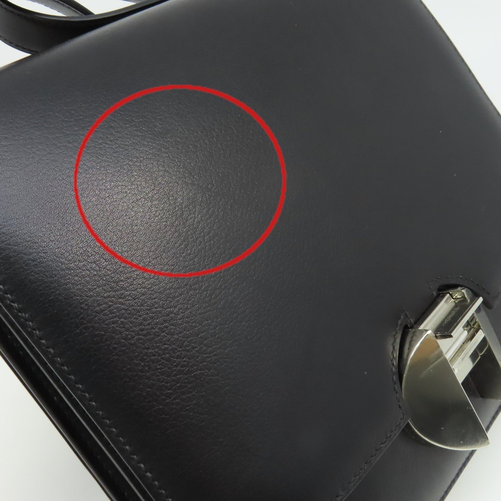 HERMES 【激減優惠】Evercolor皮革2002-20 Shoulder Bag銀扣肩背袋黑色