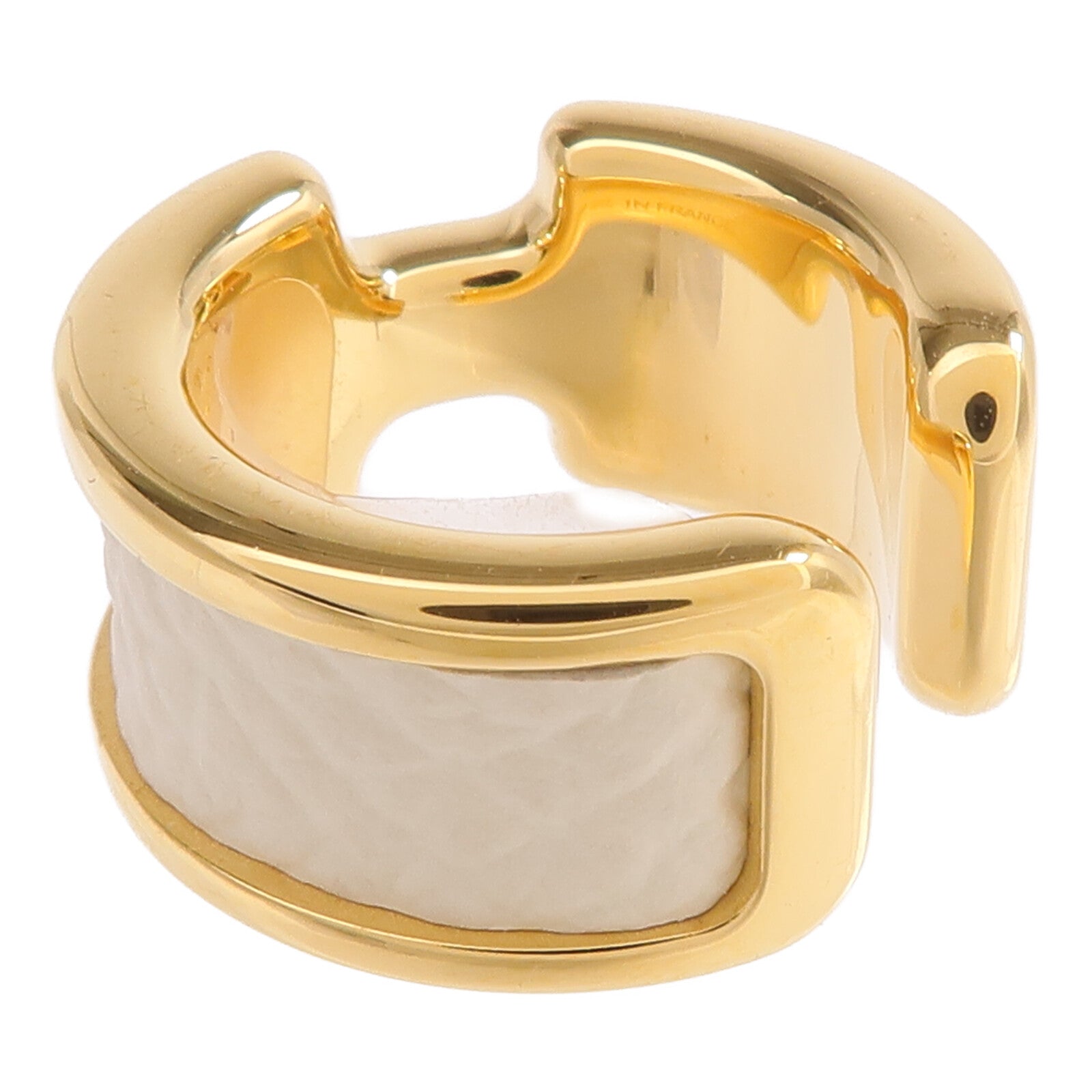 HERMES Epsom皮革/金屬Olympe Ear Cuff耳環