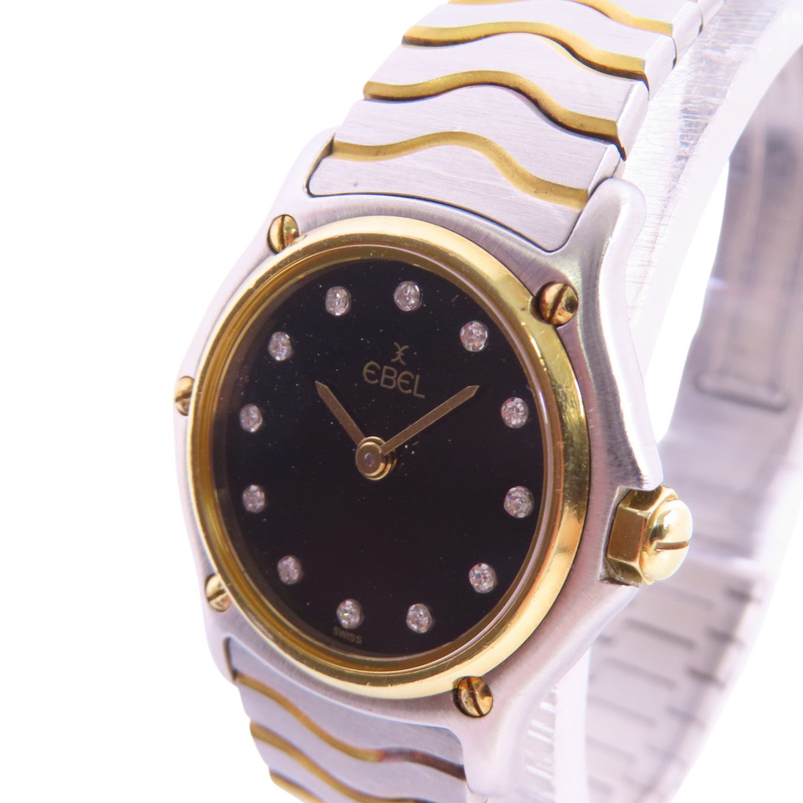 EBEL Ebel Sport Classic 1057901 Quartz Watch 18K Yellow Gold SS Diamond