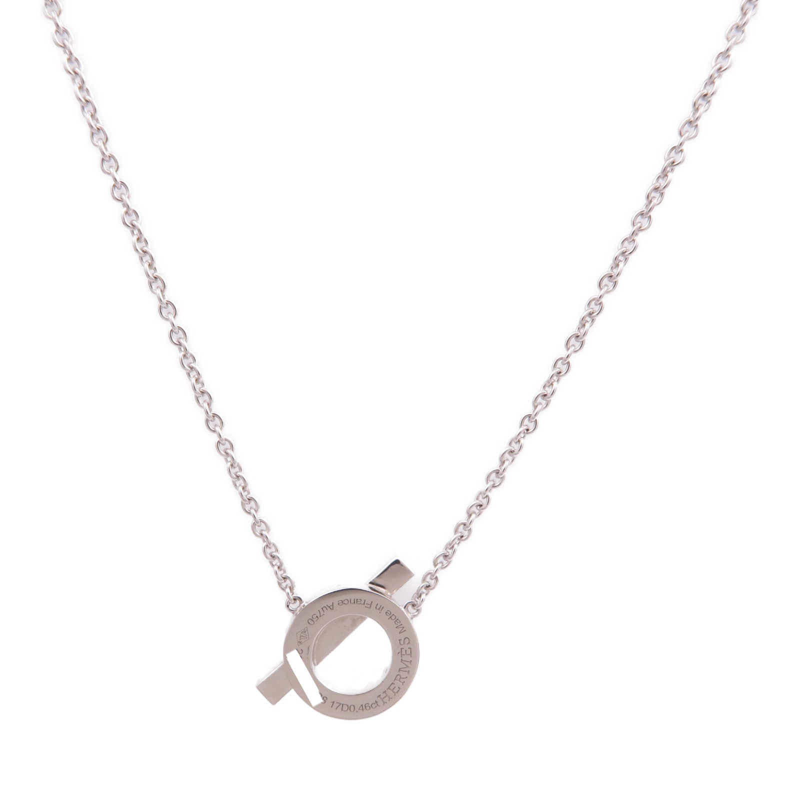 HERMES 【激減優惠】18K白金Finesse Pendant鑽石項鍊