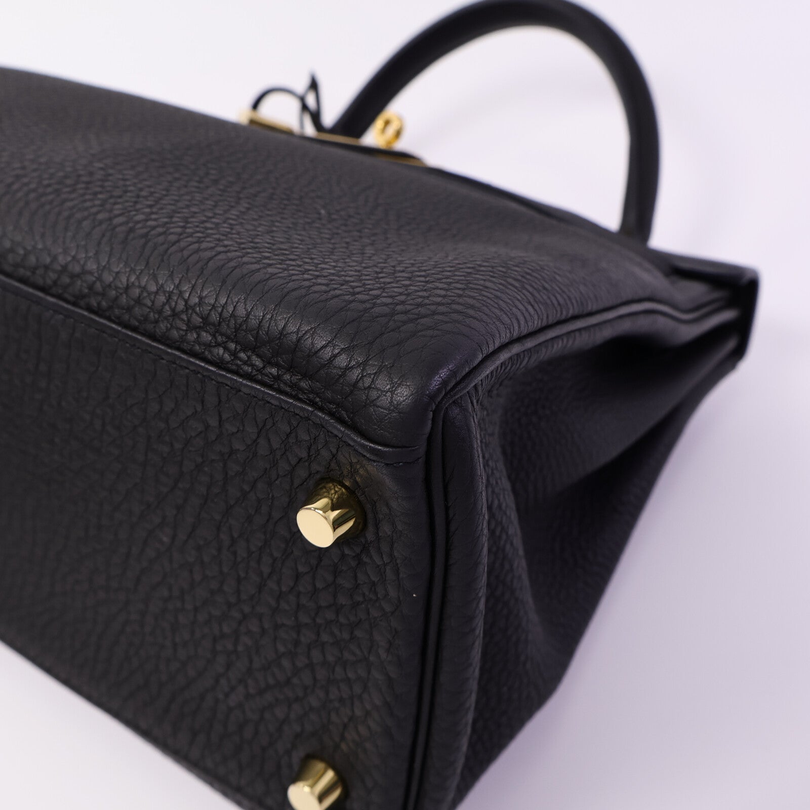 HERMES Clemence皮革Kelly 28手挽肩背兩用袋Plomb
