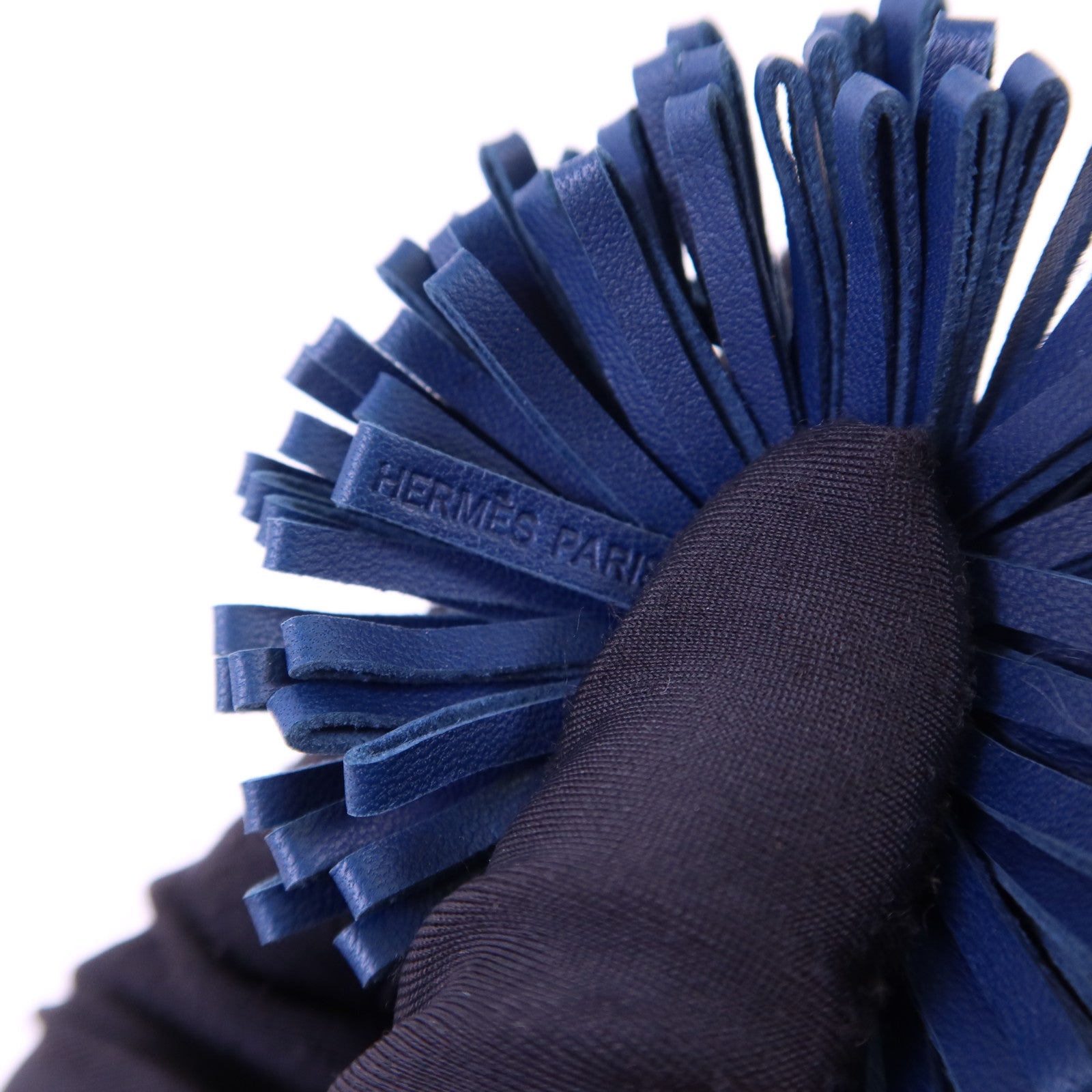 HERMES Milo皮革Carmen Duo Key Ring銀扣鎖匙扣