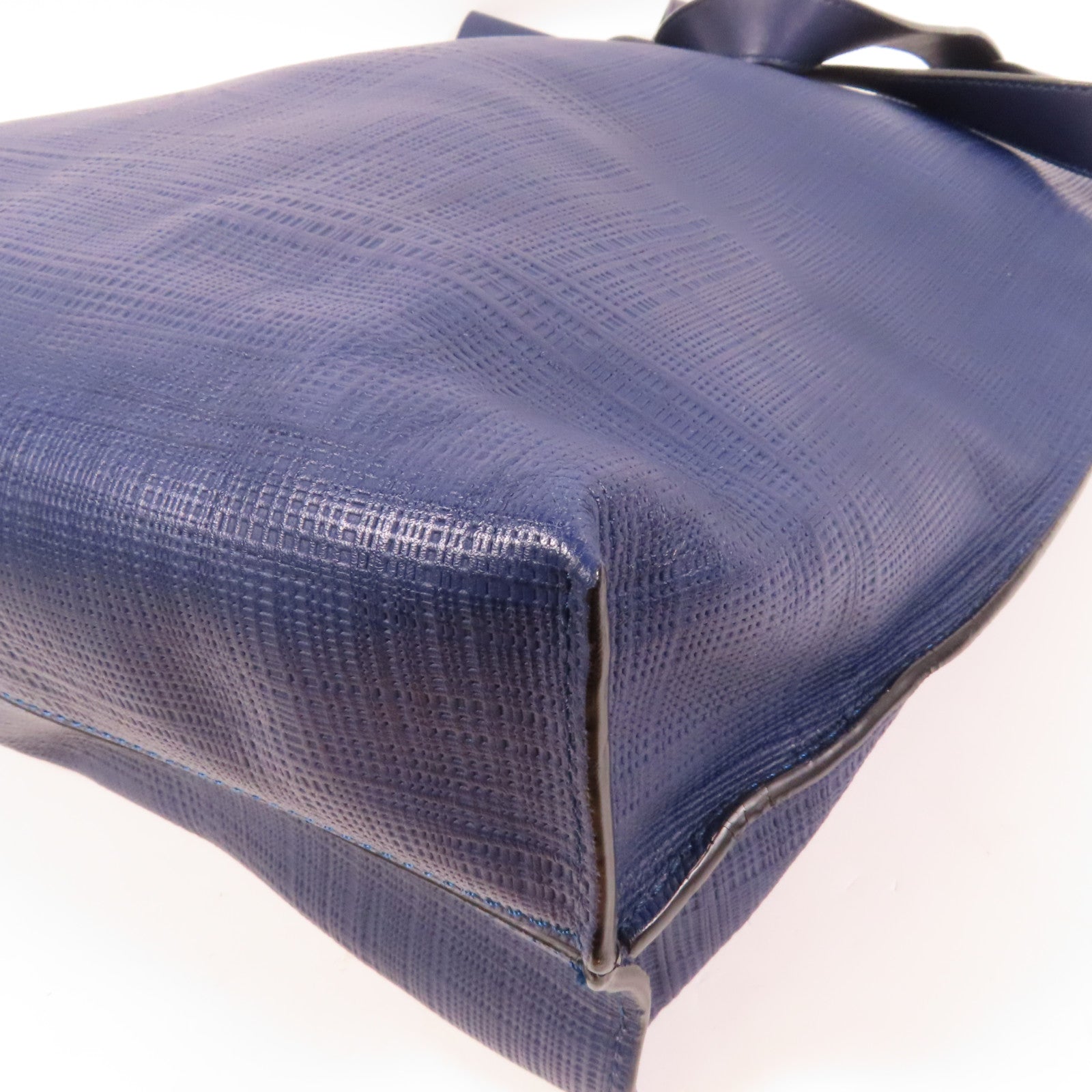 LOEWE 牛皮皮革Tote Bag金扣手挽袋深藍色