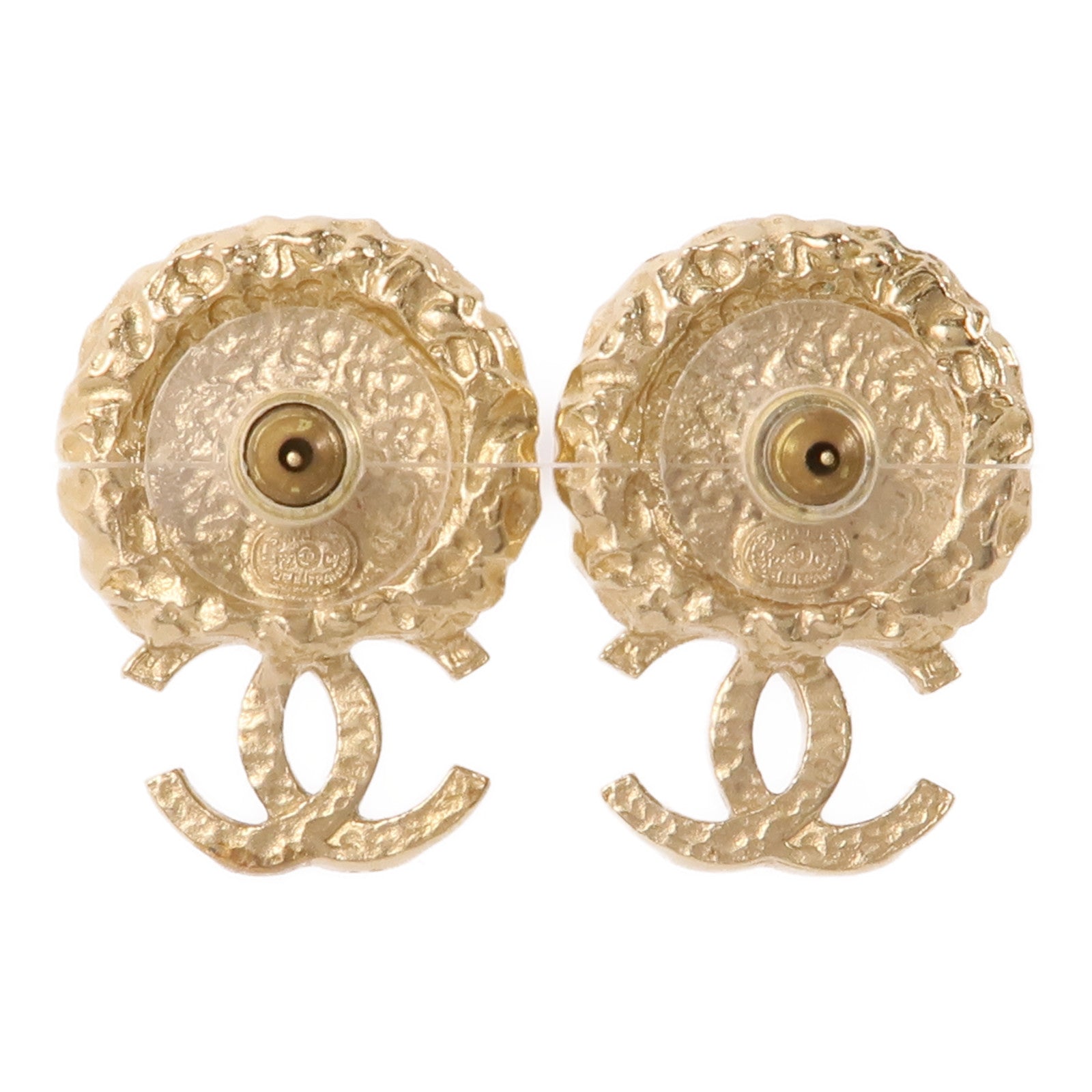 CHANEL PVC/金屬Earrings耳環白色/金色