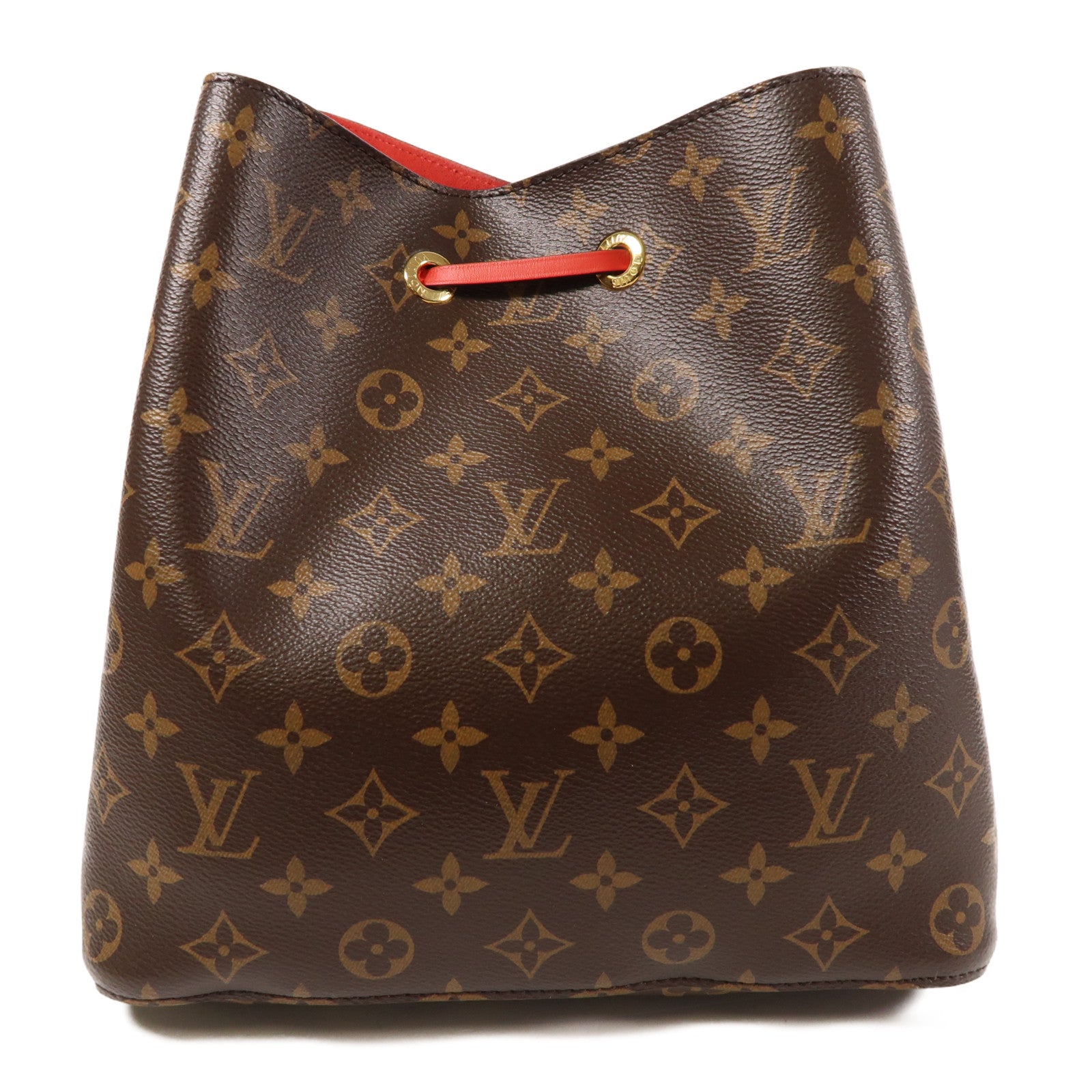 LOUIS VUITTON GHW Neo Noe Bucket Bag Shoulder Handbag M44021 Monogram Coquelicot