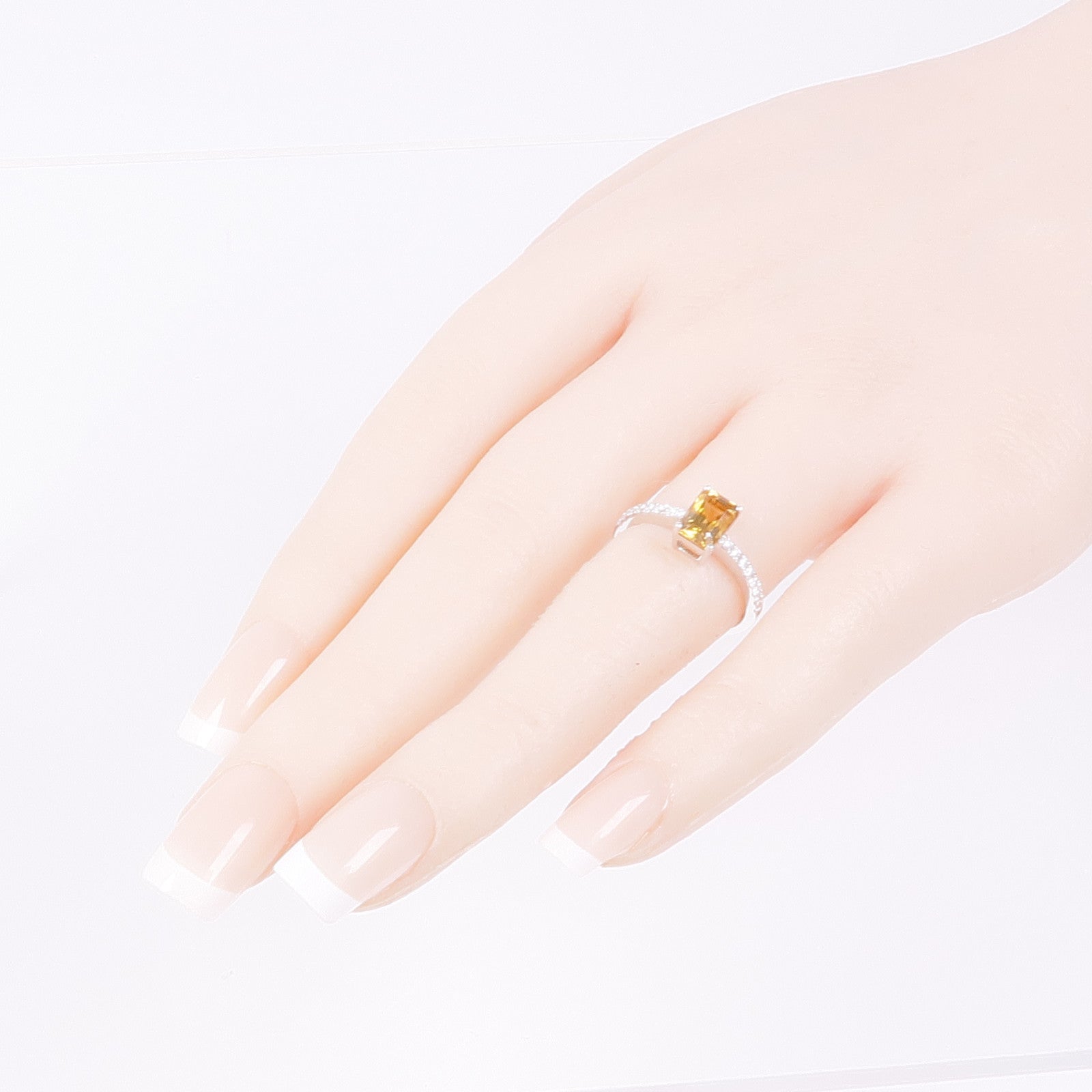 JEWELRY 【激減優惠】18K白金Zircon/Diamond Ring鋯石/鑽石戒指US#6