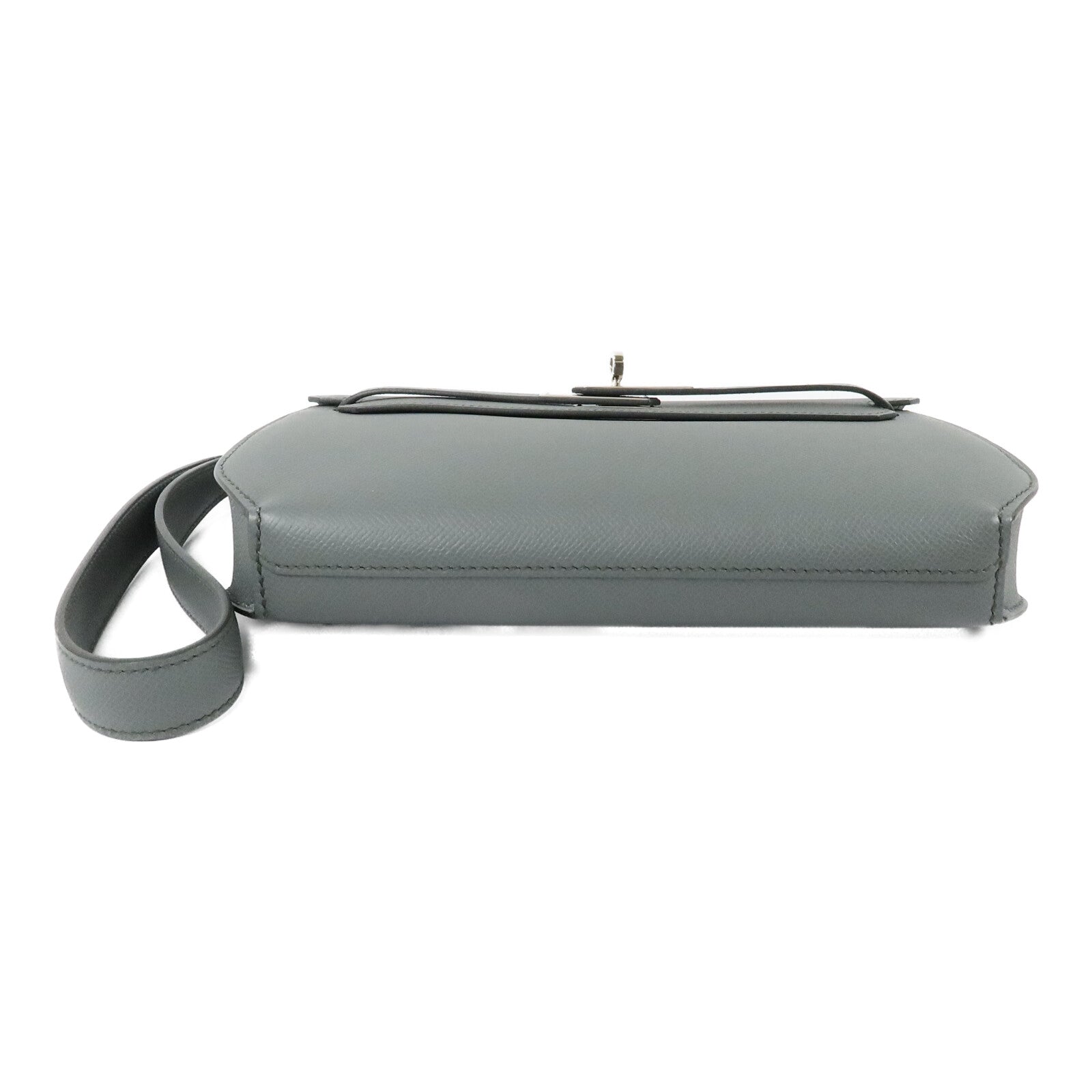 HERMES Epsom皮革Kelly Depeches 25手拿包Vert Amande