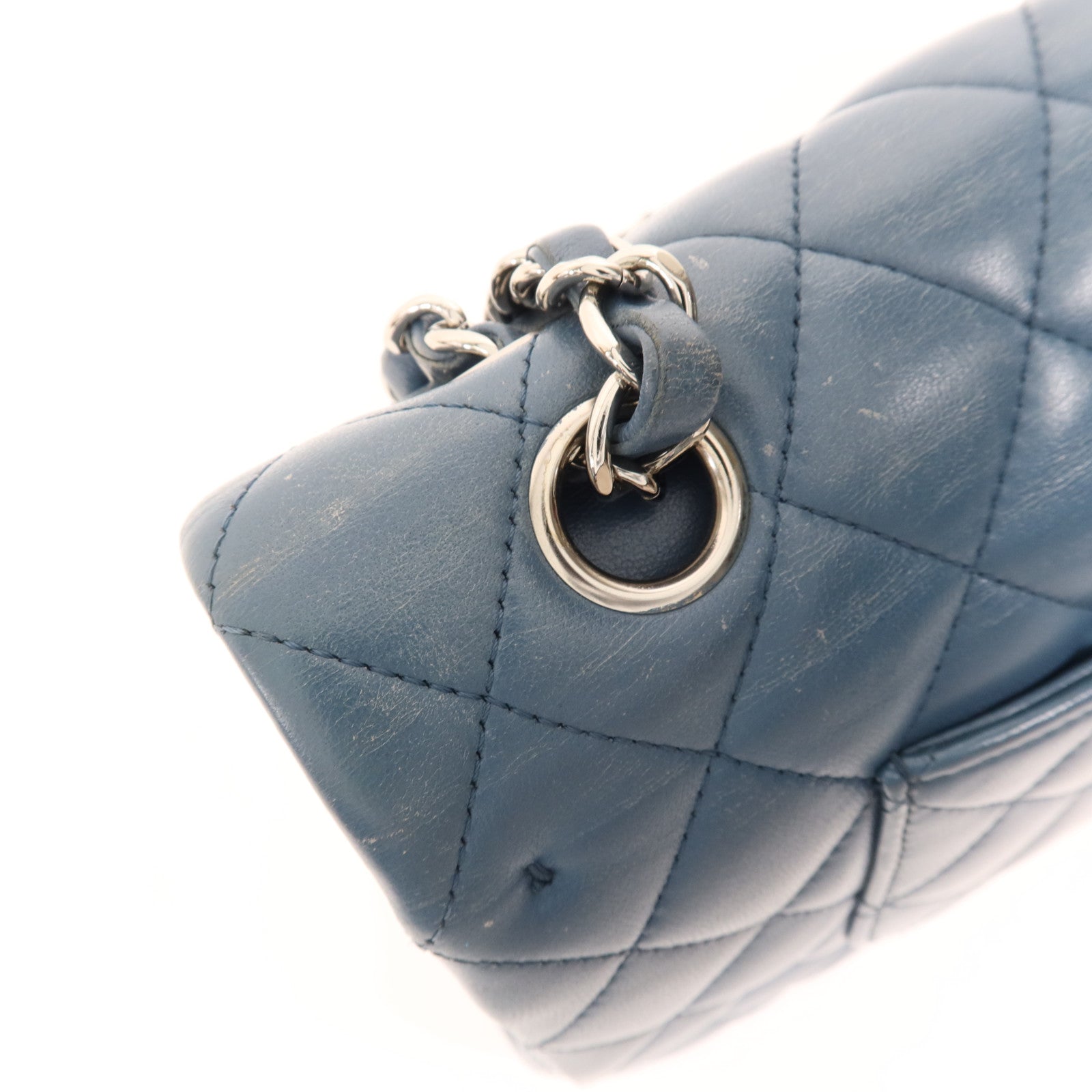 CHANEL 羊皮皮革Classic 25銀扣鏈帶肩背袋