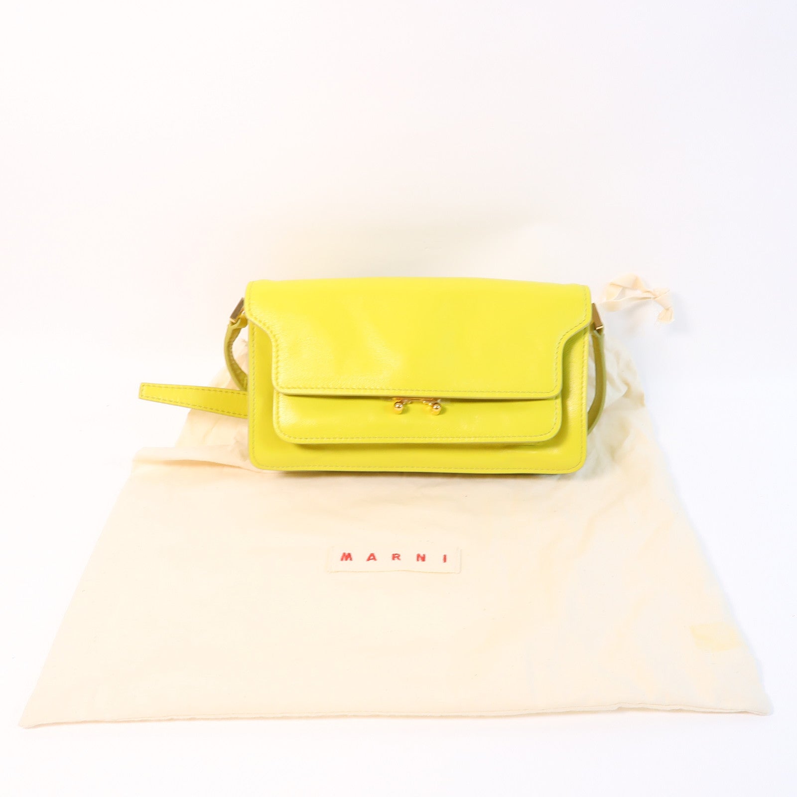 MARNI 牛皮皮革Shoulder Bag金扣肩背袋