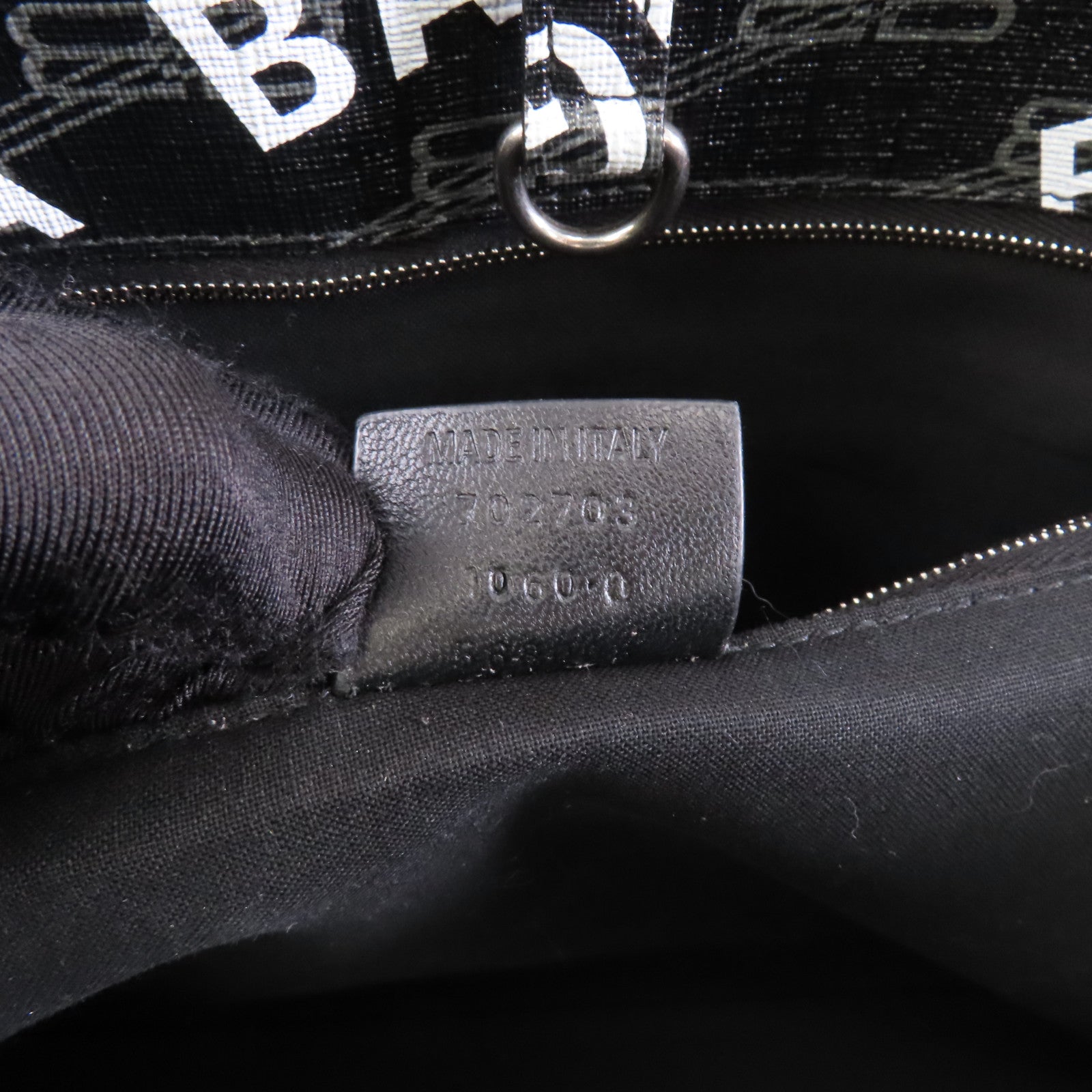 BALENCIAGA 塗層帆布Balenciaga Signature銀扣手挽袋黑色/白色