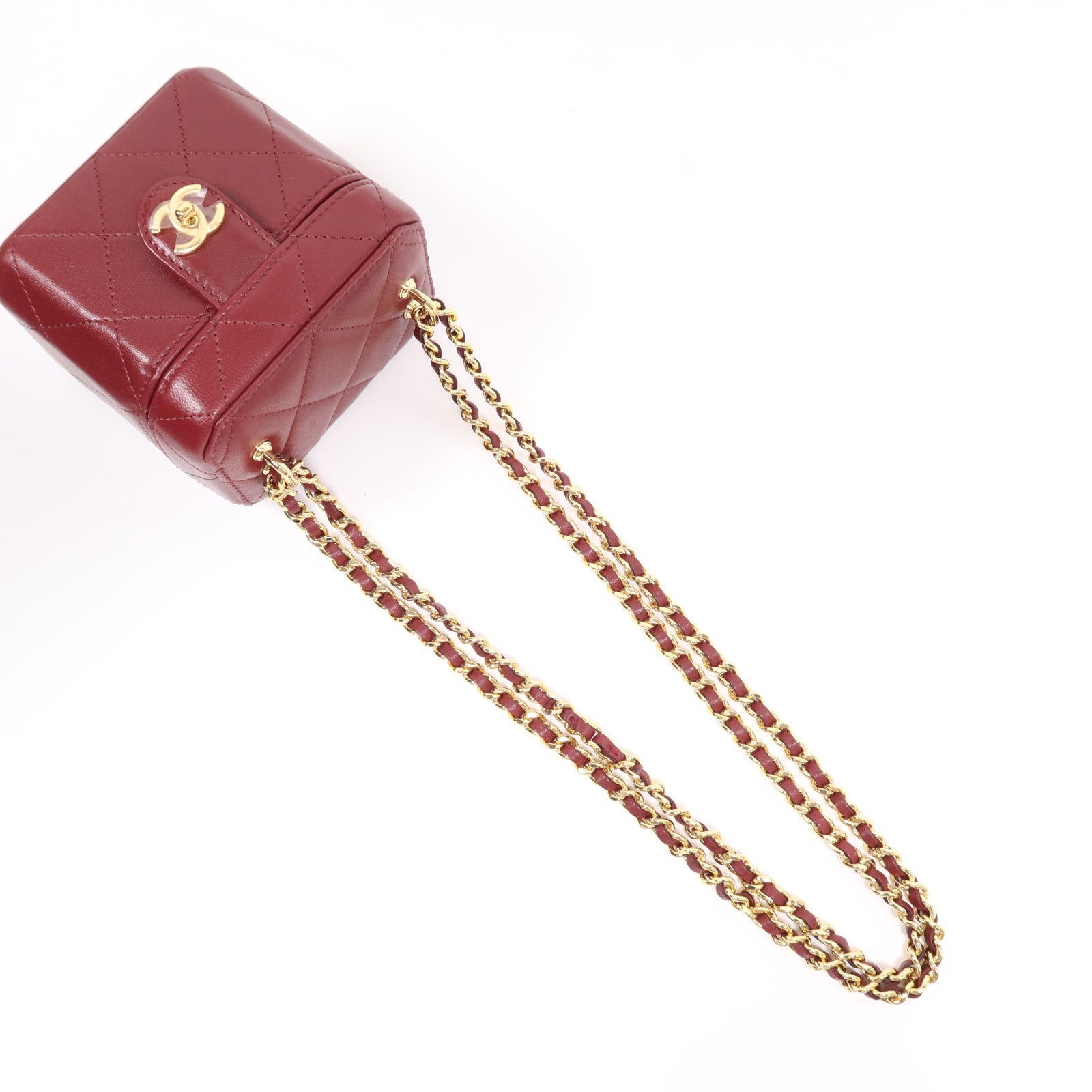 CHANEL 羊皮皮革Mini Vanity Case金扣鏈帶肩背袋