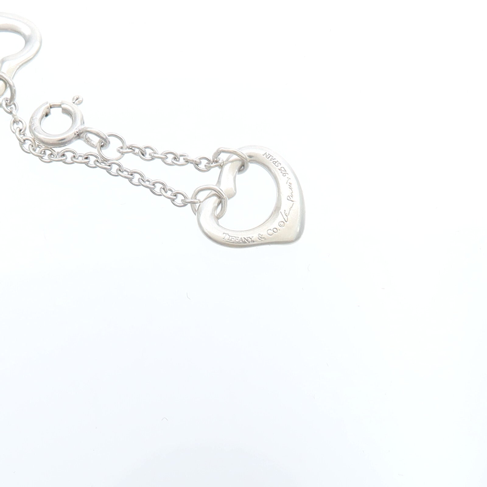 TIFFANY＆CO 925純銀Elsa Peretti 5 Open Heart Chain Bracelet手鏈