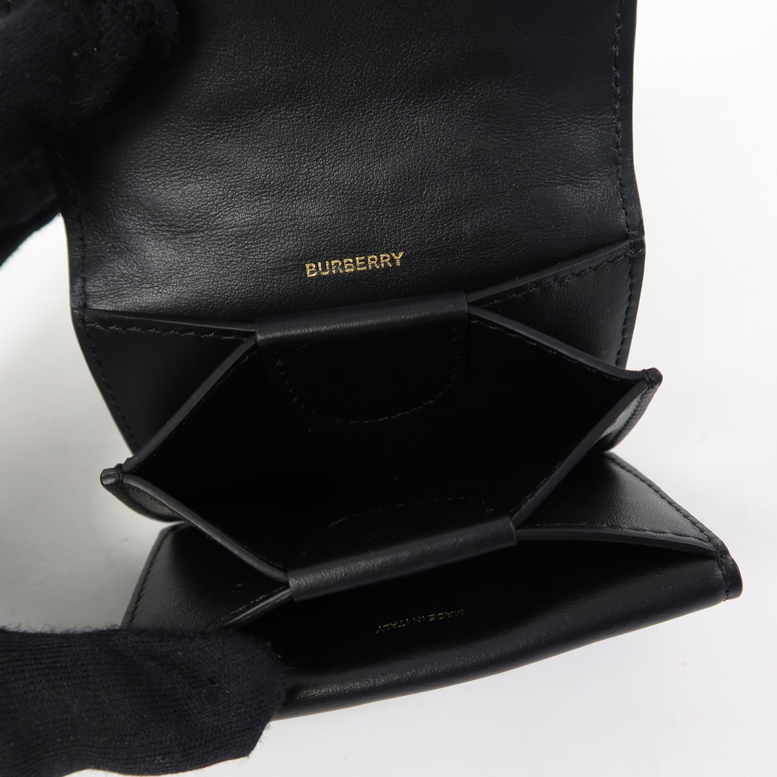 BURBERRY 牛皮皮革Card Case金扣卡片套黑色