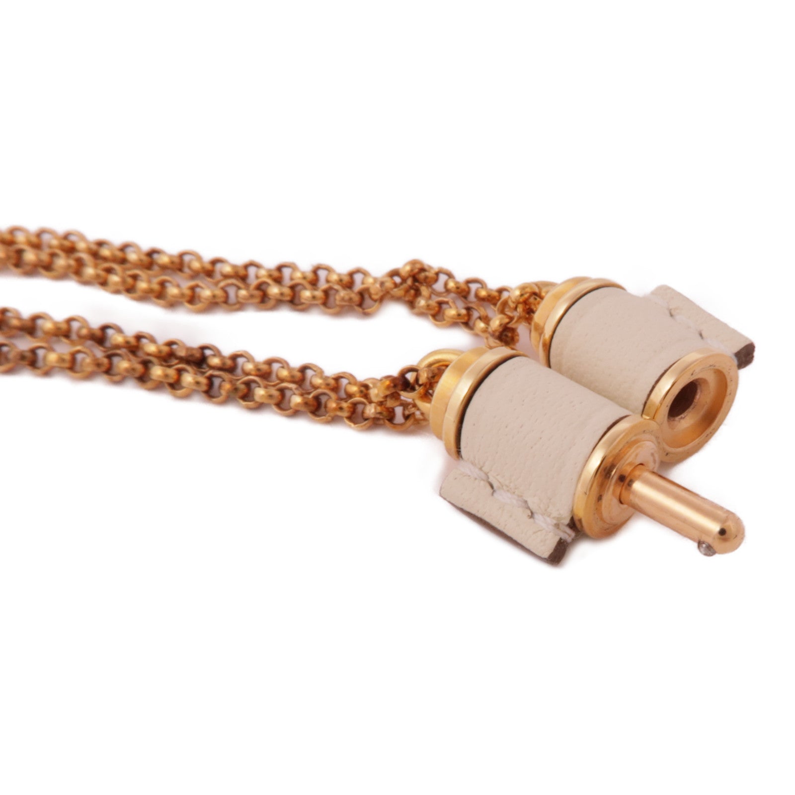HERMES 金屬/Swift皮革Pendentif Charniere PM項鍊N