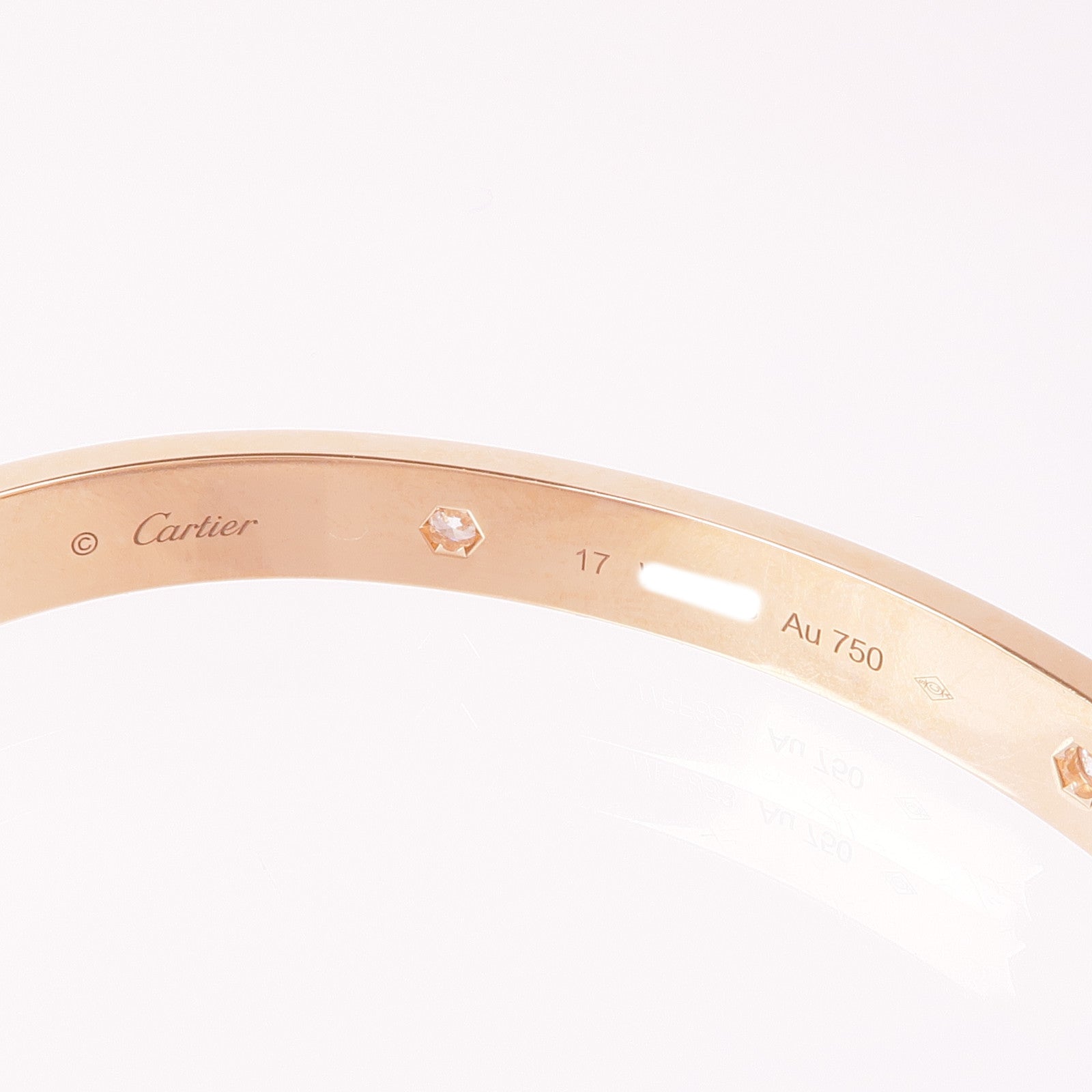 CARTIER 18K玫瑰金4 Diamond Love Bracelet手鐲
