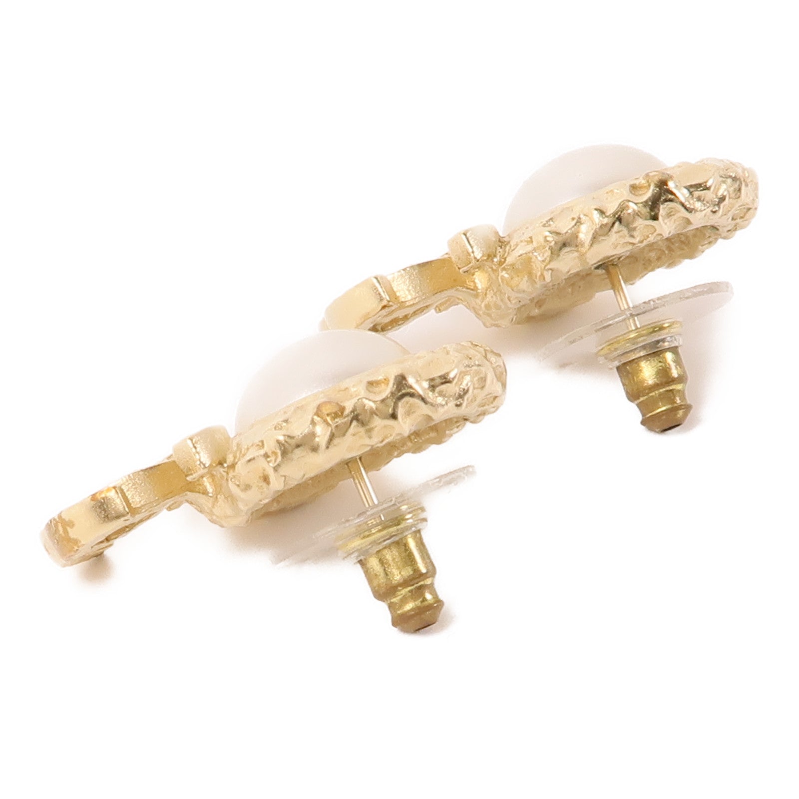 CHANEL PVC/金屬Earrings耳環白色/金色