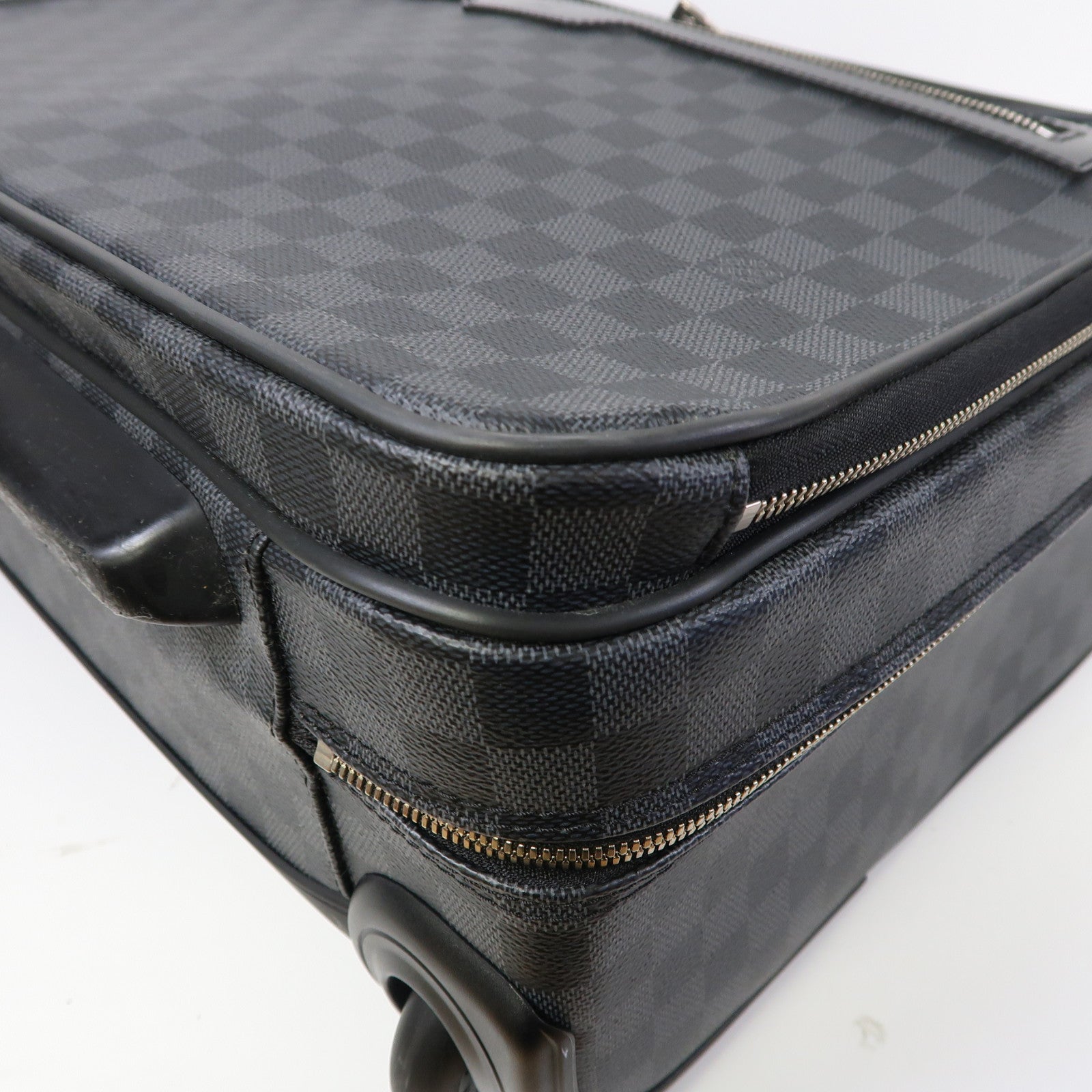 LOUIS VUITTON Damier Graphite Pilot Case銀扣行李箱黑色