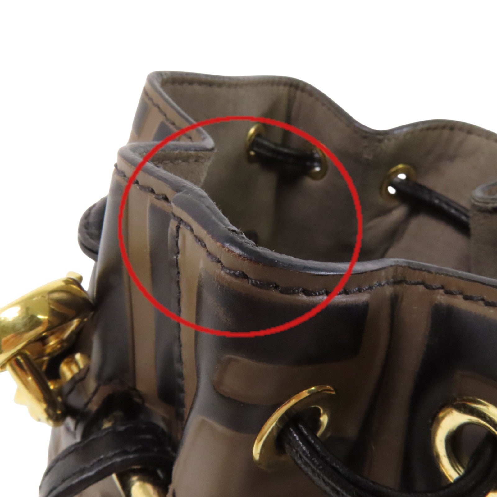 FENDI 牛皮皮革Mon Tresor Mini金扣手挽肩背兩用袋