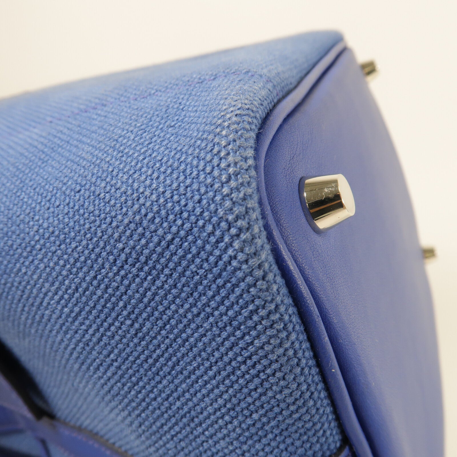 HERMES 帆布/Swift皮革Picotin PM手挽袋Blue Royal/Egee