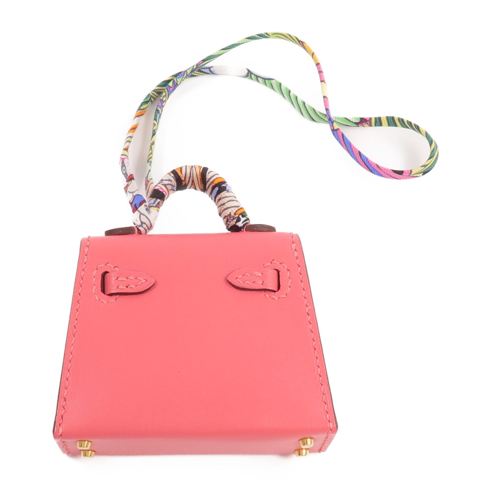 HERMES 【激減優惠】Tadelakt皮革Mini Kelly Twilly Bag掛飾Rose Azalee