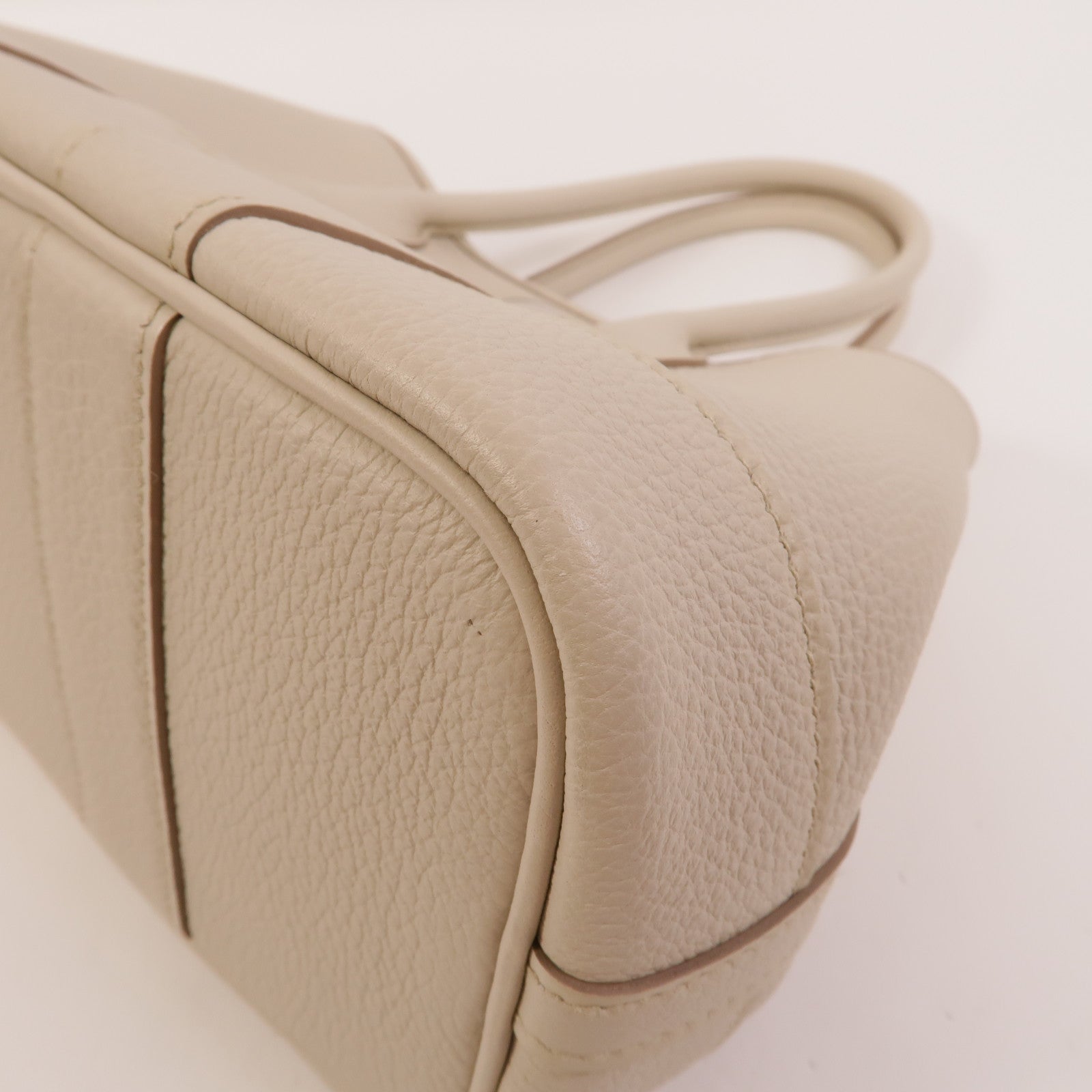 HERMES Clemence皮革Garden Party TPM手挽袋Craie