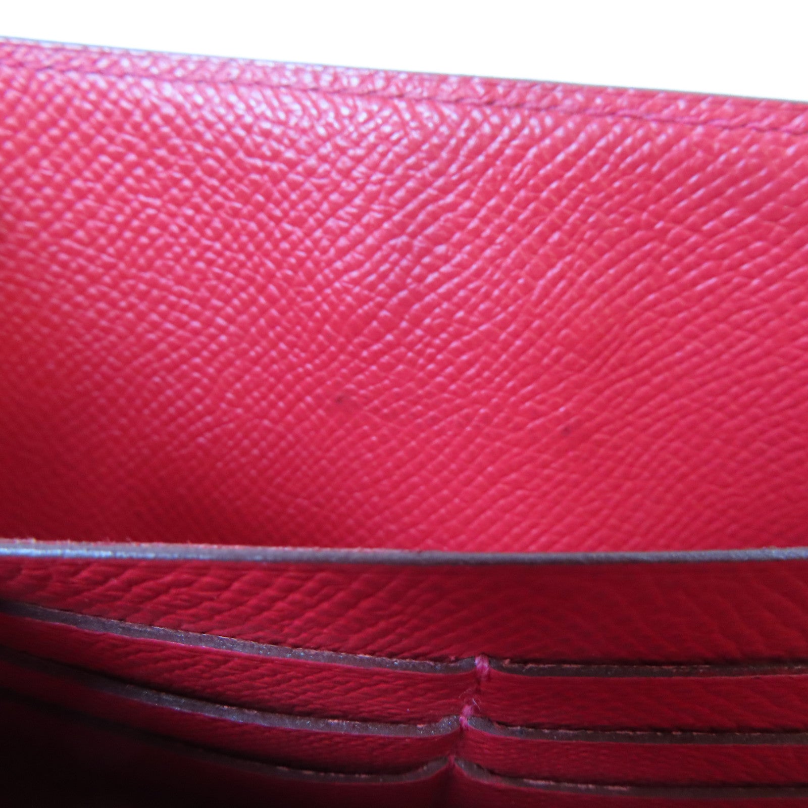 HERMES Epsom皮革Kelly Wallet銀扣長錢包Rouge Casaque/紅色