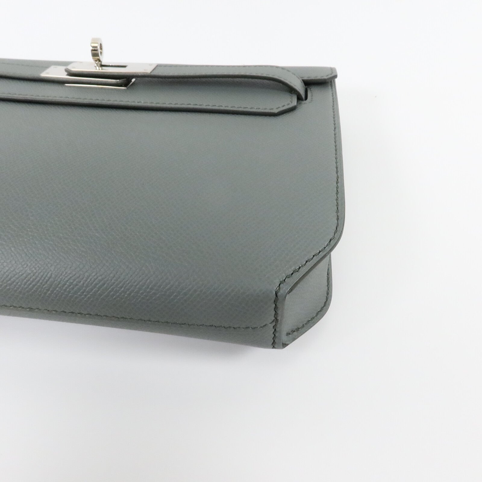 HERMES Epsom皮革Kelly Depeches 25手拿包Vert Amande