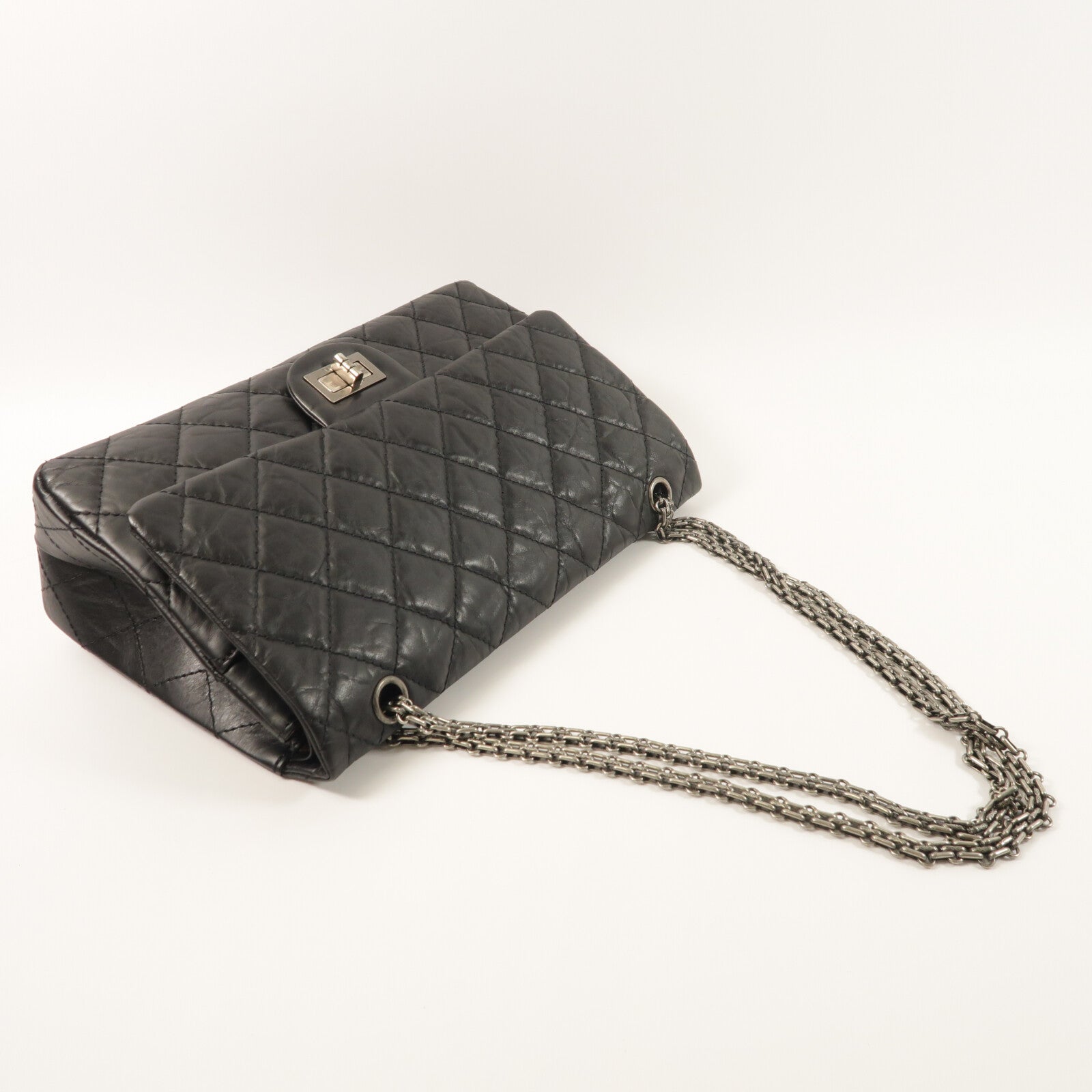 CHANEL 牛皮皮革2.55 Large鏈帶肩背袋