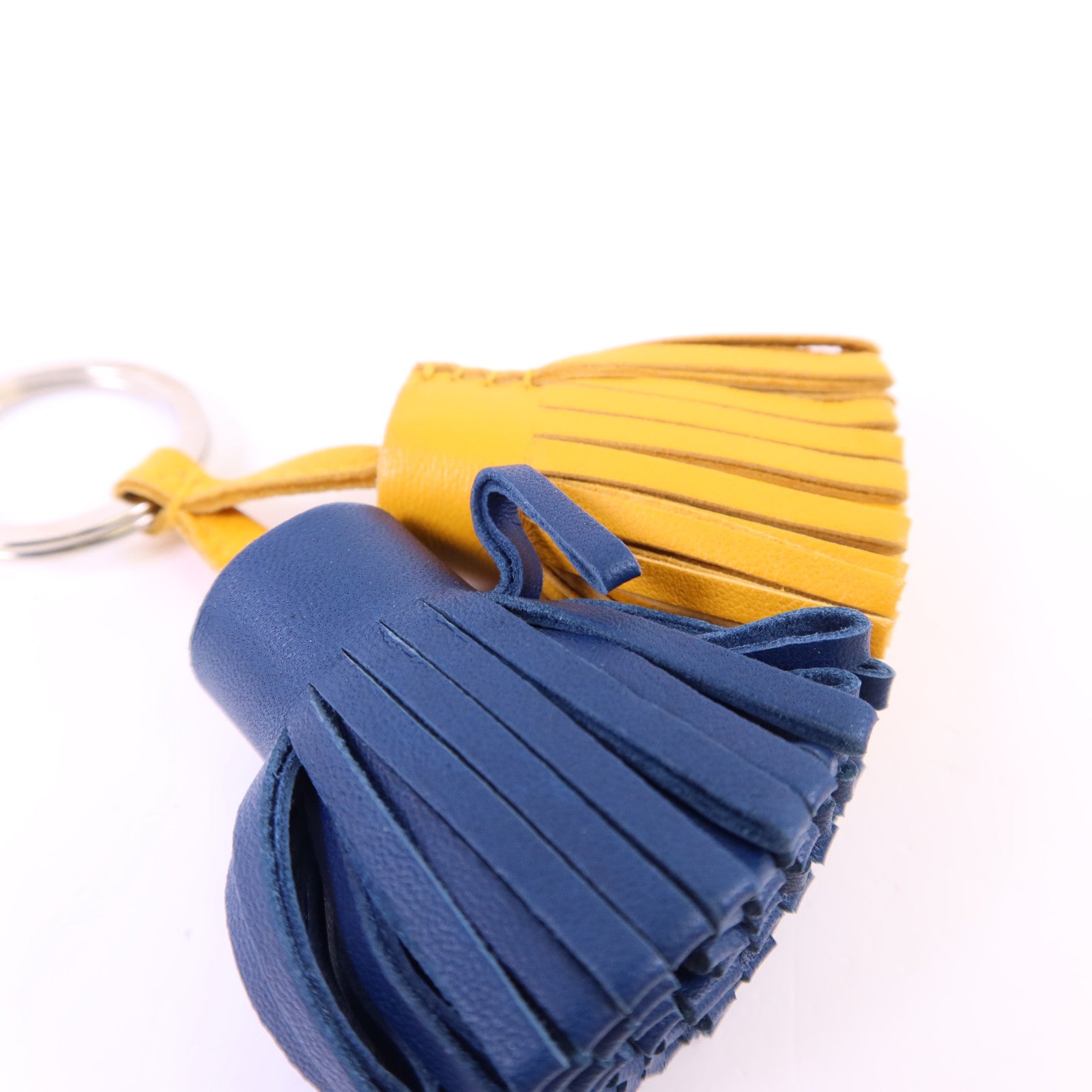 HERMES Milo皮革Carmen Duo Key Ring銀扣鎖匙扣