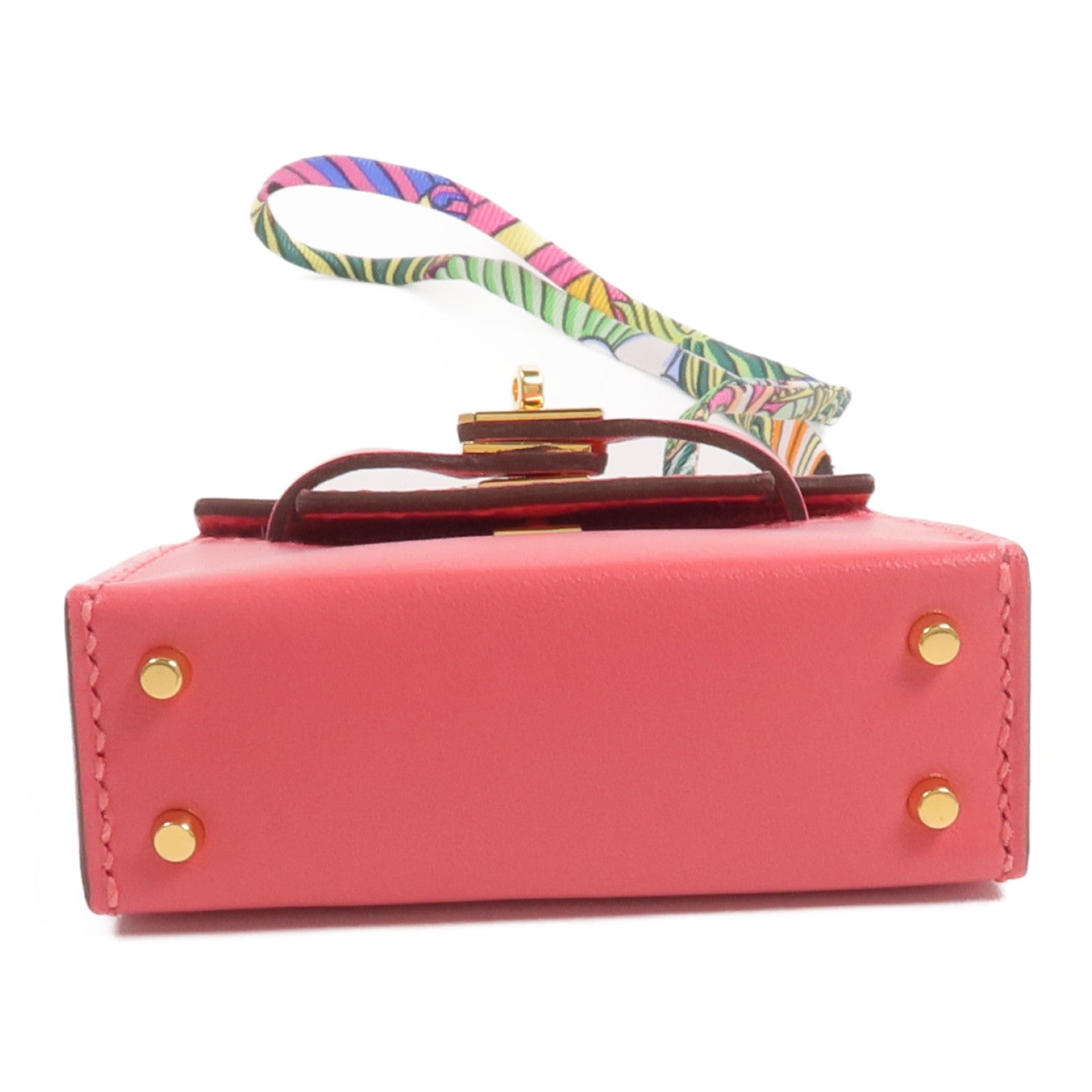 HERMES 【激減優惠】Tadelakt皮革Mini Kelly Twilly Bag掛飾Rose Azalee