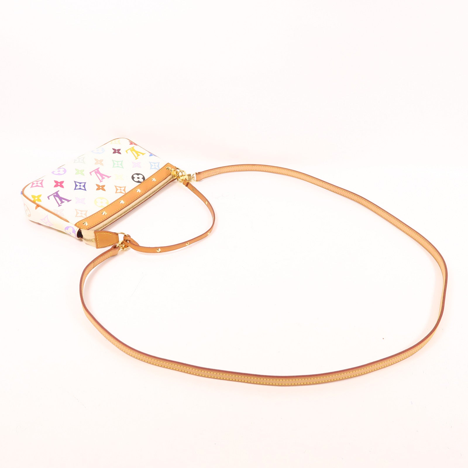 LOUIS VUITTON Monogram Multicolore Pochette Accessoires金扣手挽肩背兩用袋