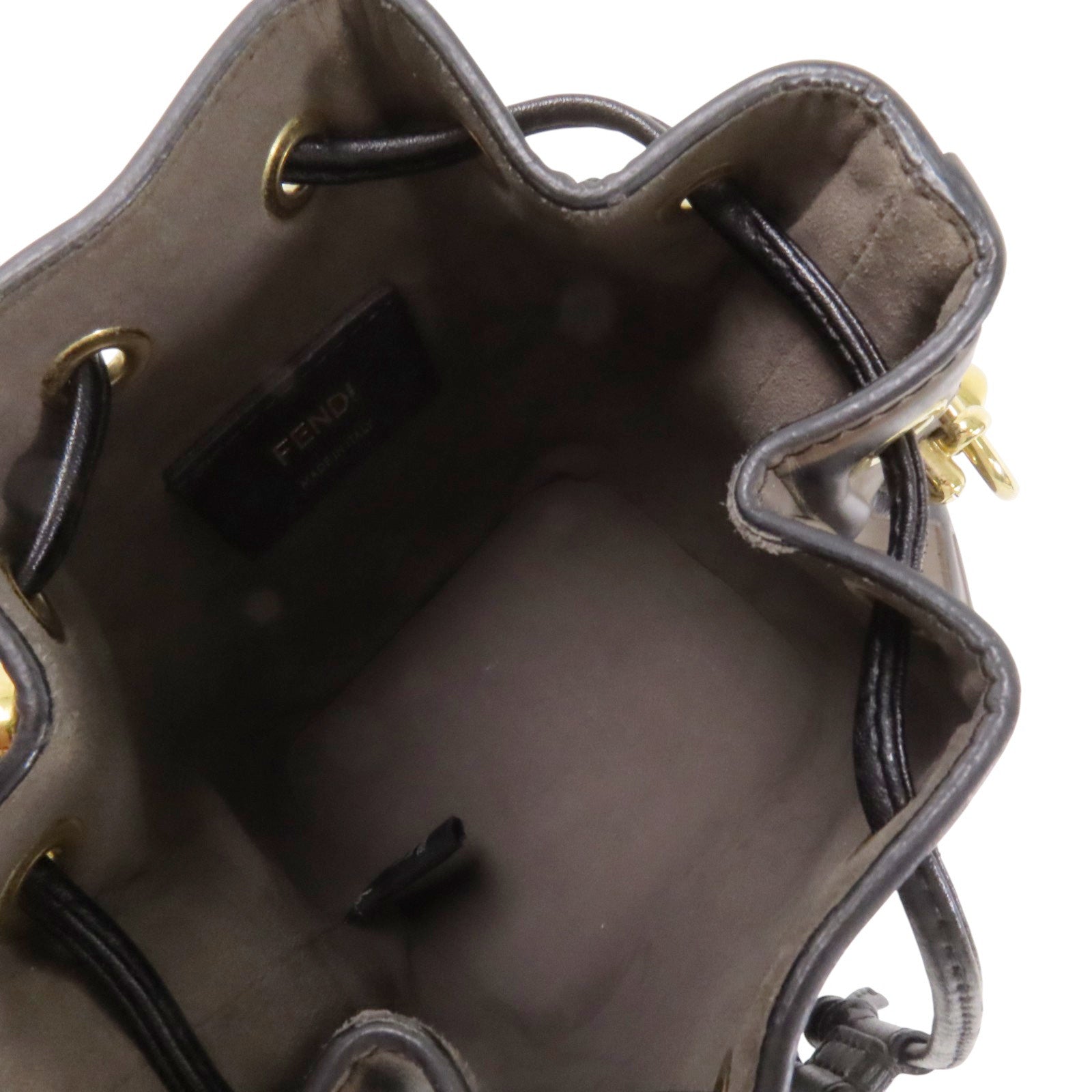 FENDI 牛皮皮革Mon Tresor Mini金扣手挽肩背兩用袋