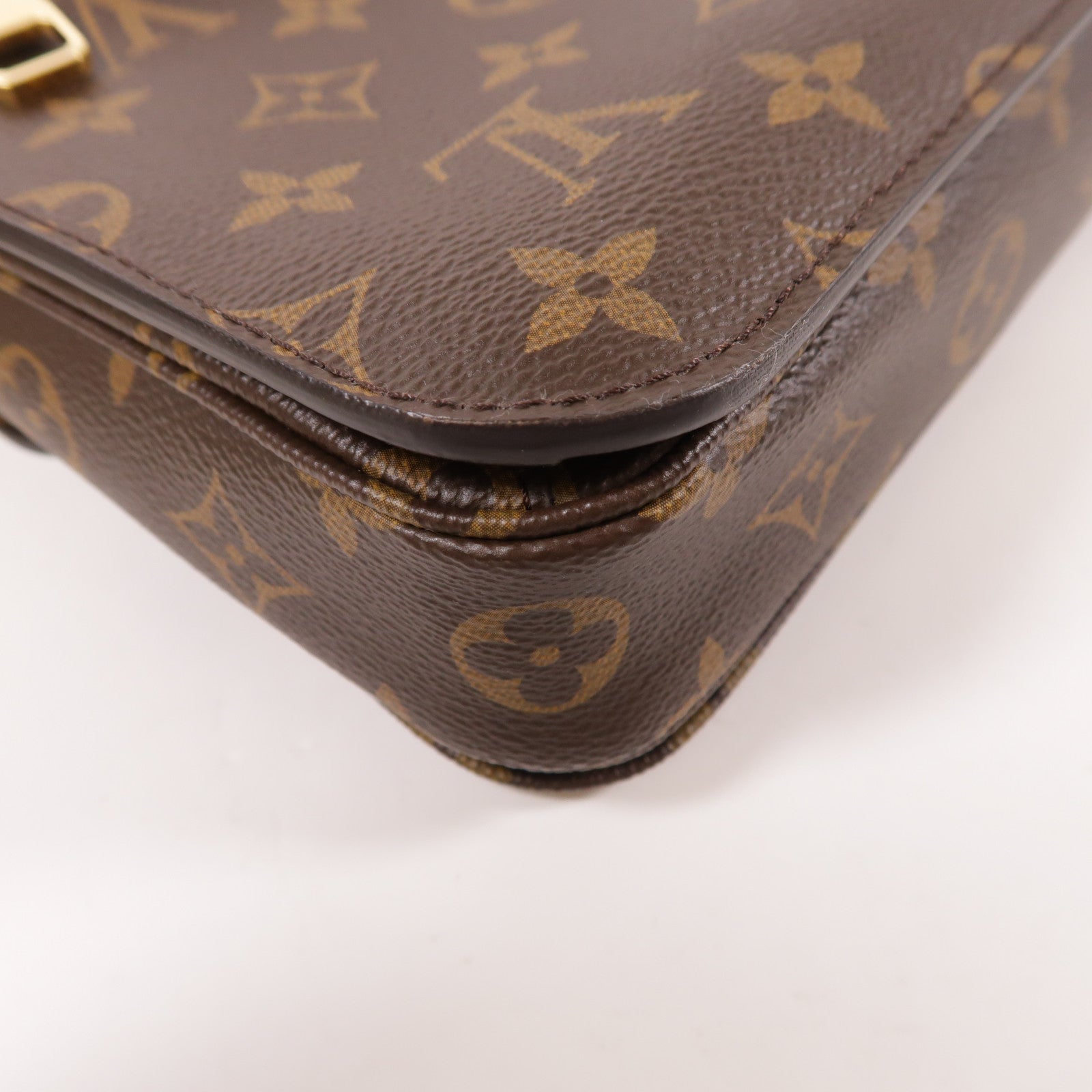 LOUIS VUITTON Monogram Pochette Metis MM金扣手挽肩背兩用袋棕色