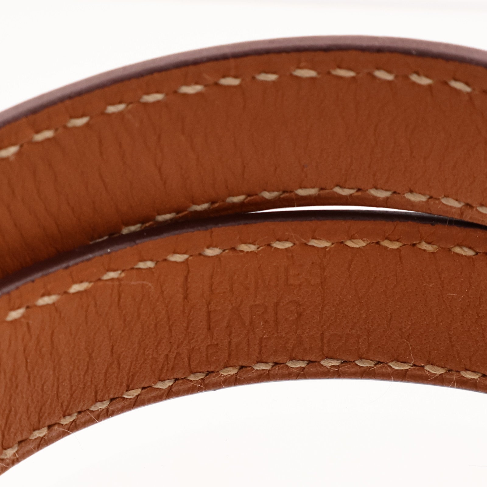 HERMES 【激減優惠】Swift皮革Kelly Double Tour Bracelet銀扣手帶Orange