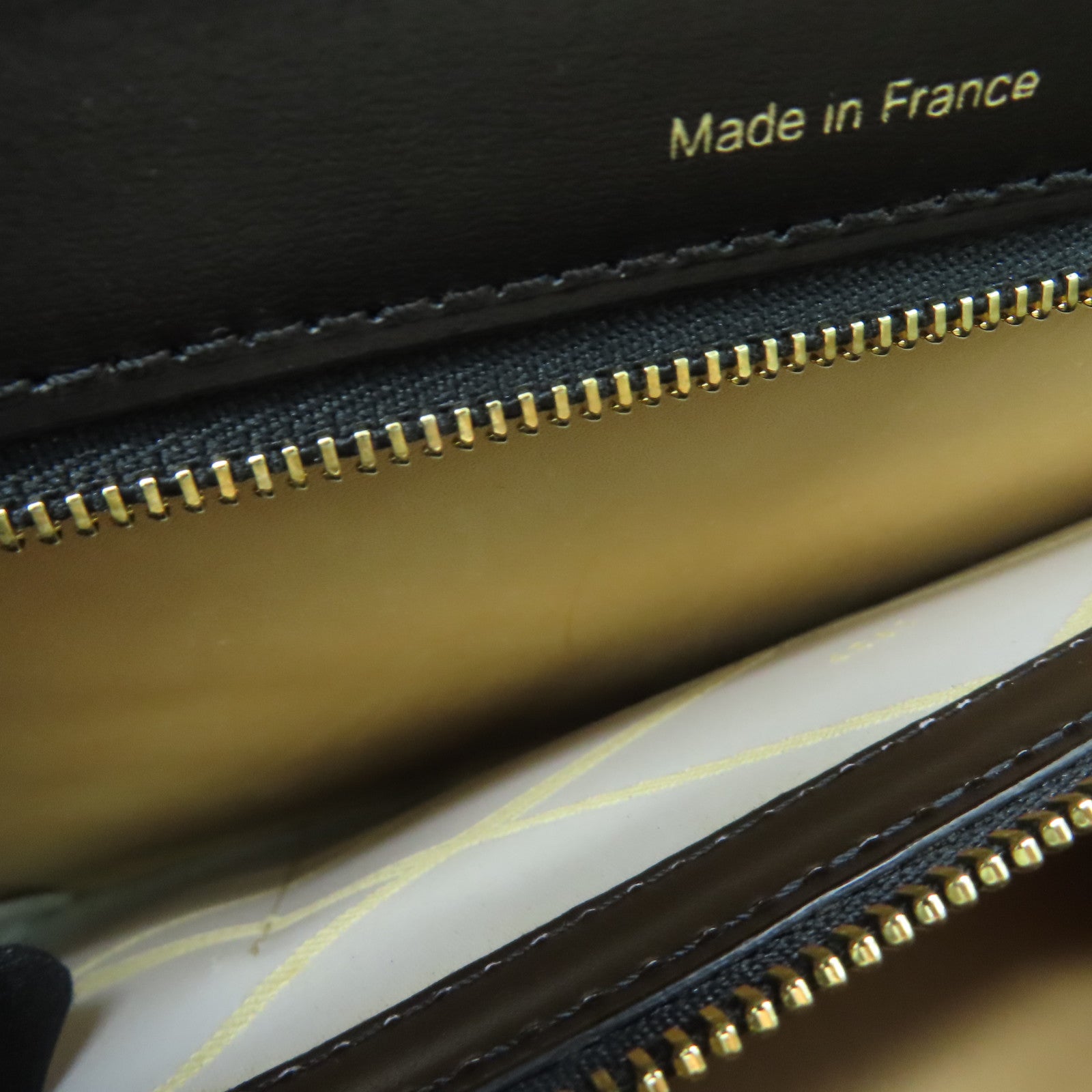 SELECTION Cowhide Leather Delvaux Brillant Gold Buckle Handle Shoulder Bag Black