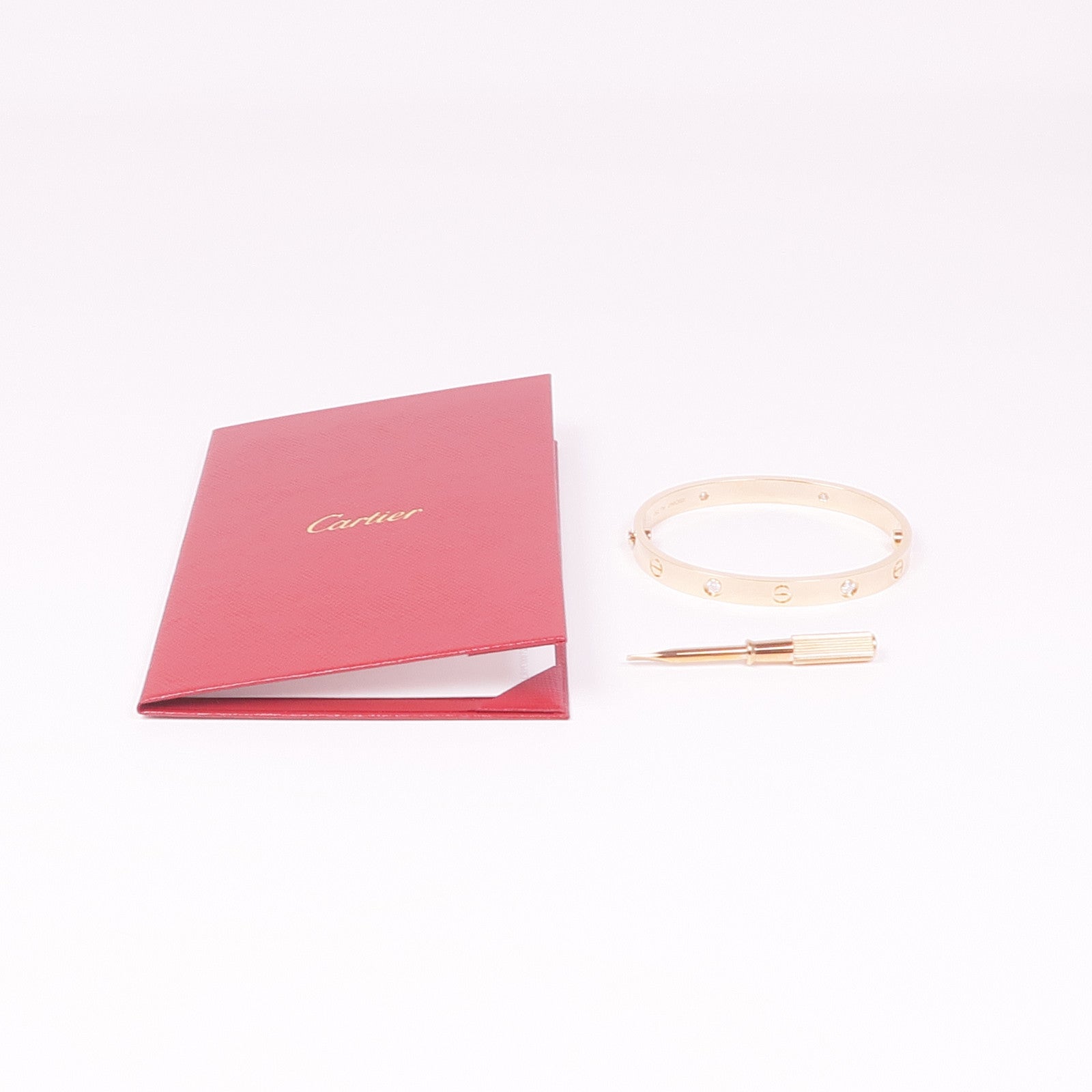 CARTIER 18K玫瑰金4 Diamonds Love Bracelet鑽石手鏈Cartier#17