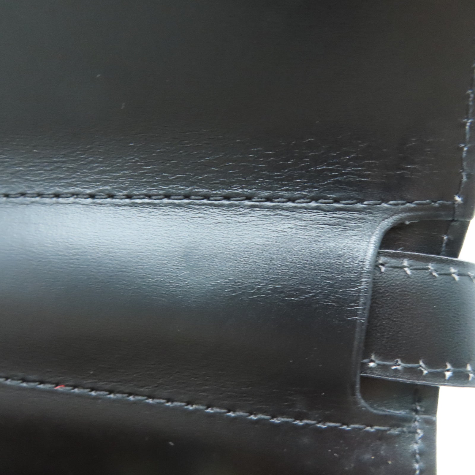 SELECTION Cowhide Leather Delvaux Brillant Gold Buckle Handle Shoulder Bag Black