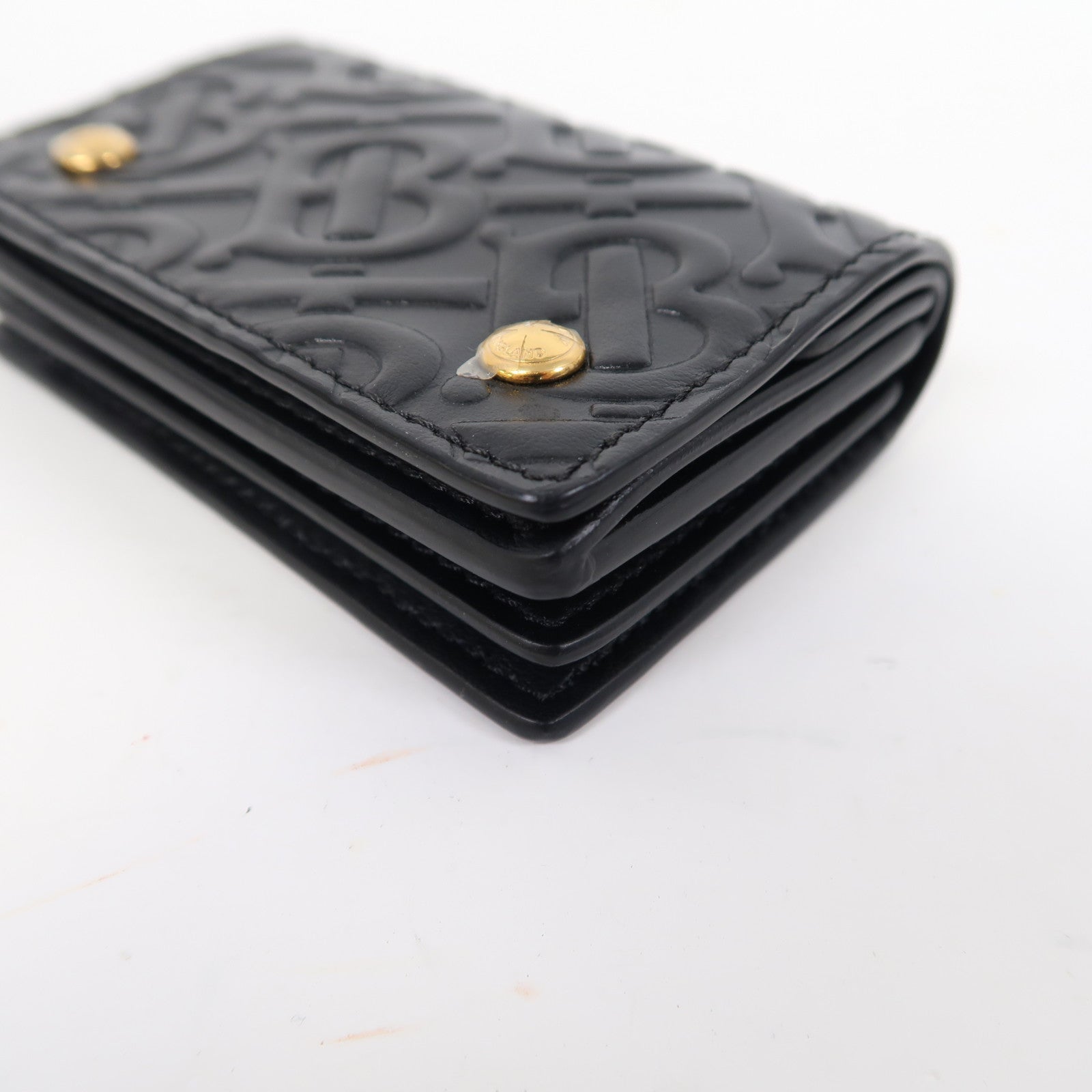 BURBERRY 牛皮皮革Card Case金扣卡片套黑色