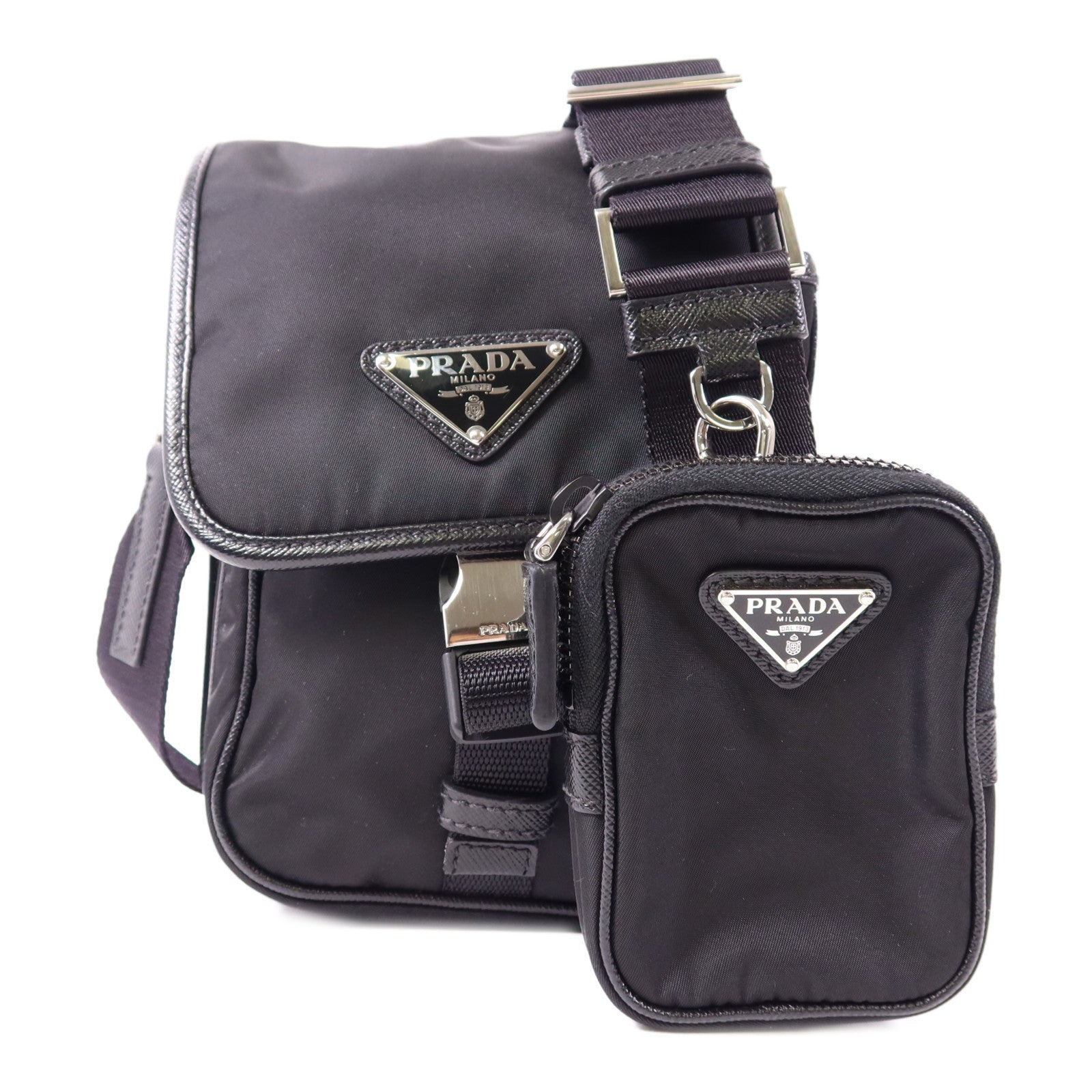 PRADA SHW Shoulder Bag Nylon Black