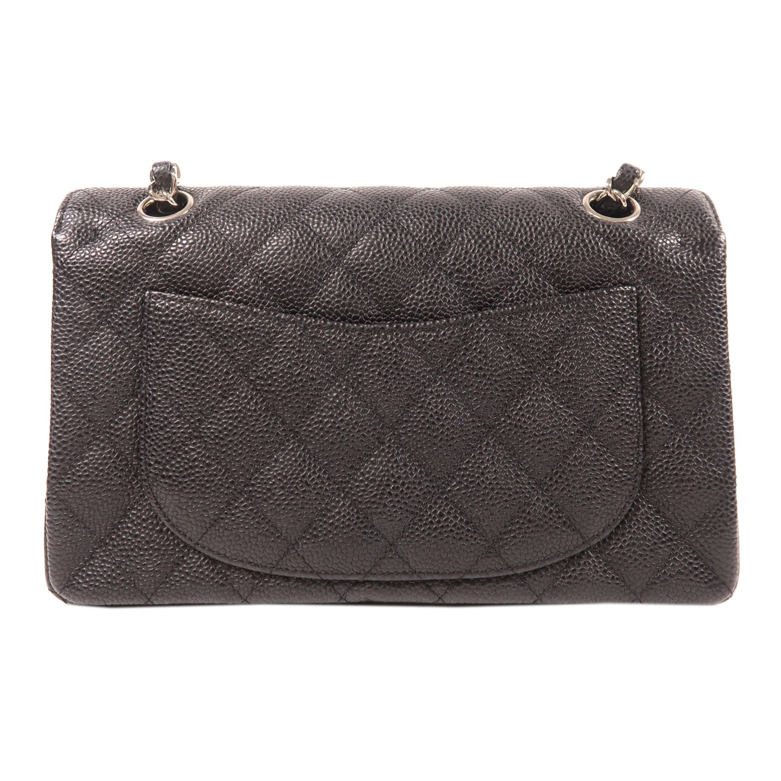 CHANEL 牛皮皮革Classic 23銀扣鏈帶肩背袋黑色