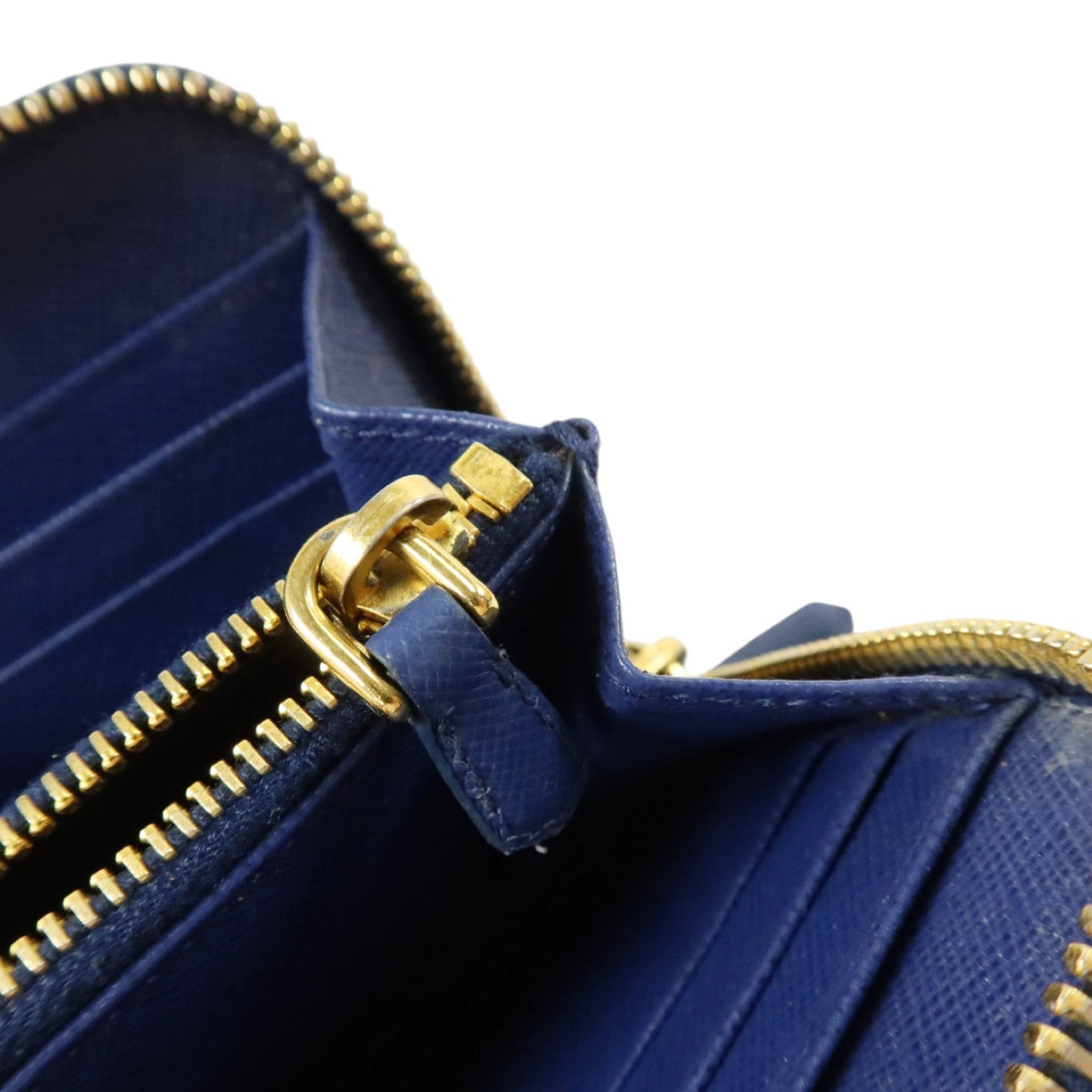 PRADA Saffiano皮革Zipper Long Wallet金扣長錢包