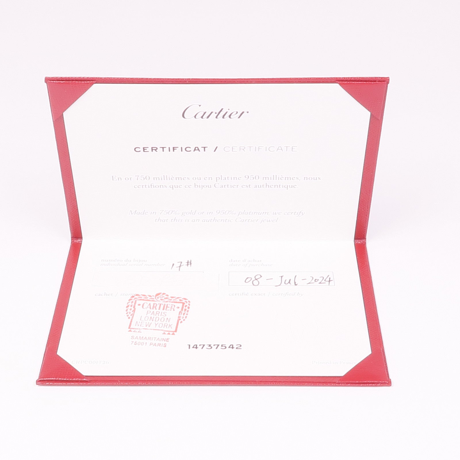 CARTIER 18K玫瑰金4 Diamonds Love Bracelet鑽石手鏈Cartier#17