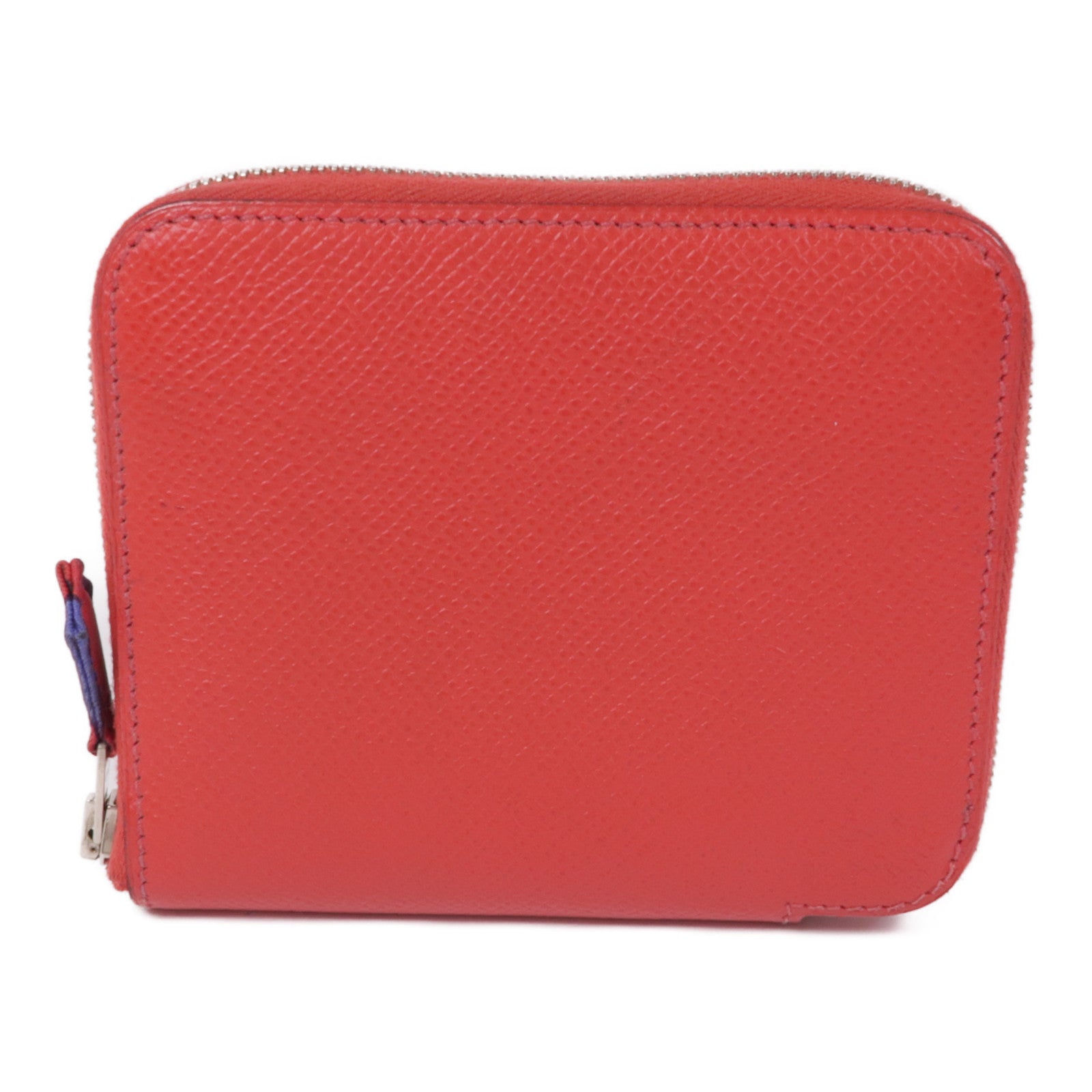 HERMES 【激減優惠】Epsom皮革Silk in Compact Wallet銀扣錢包Bougainvillier