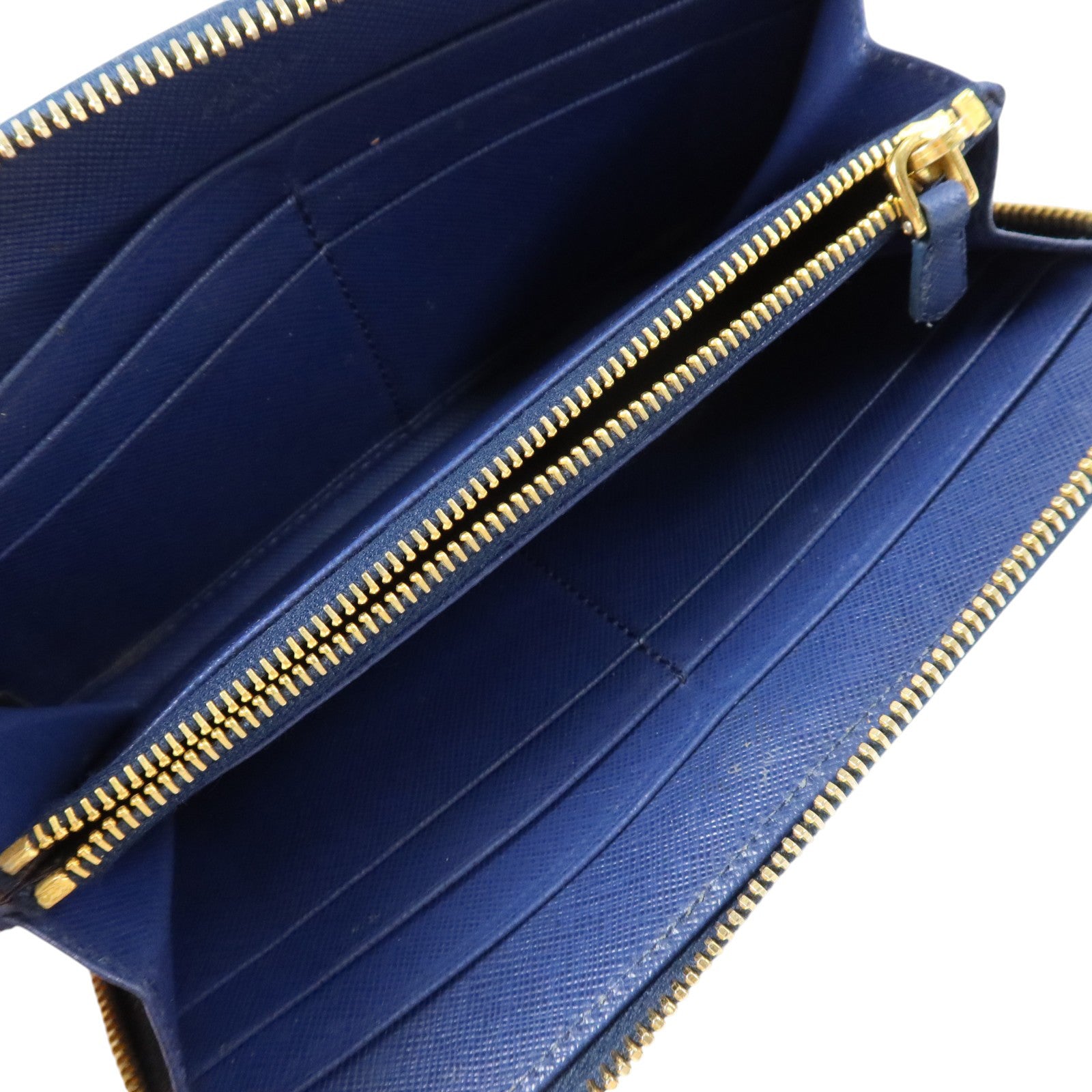 PRADA Saffiano皮革Zipper Long Wallet金扣長錢包