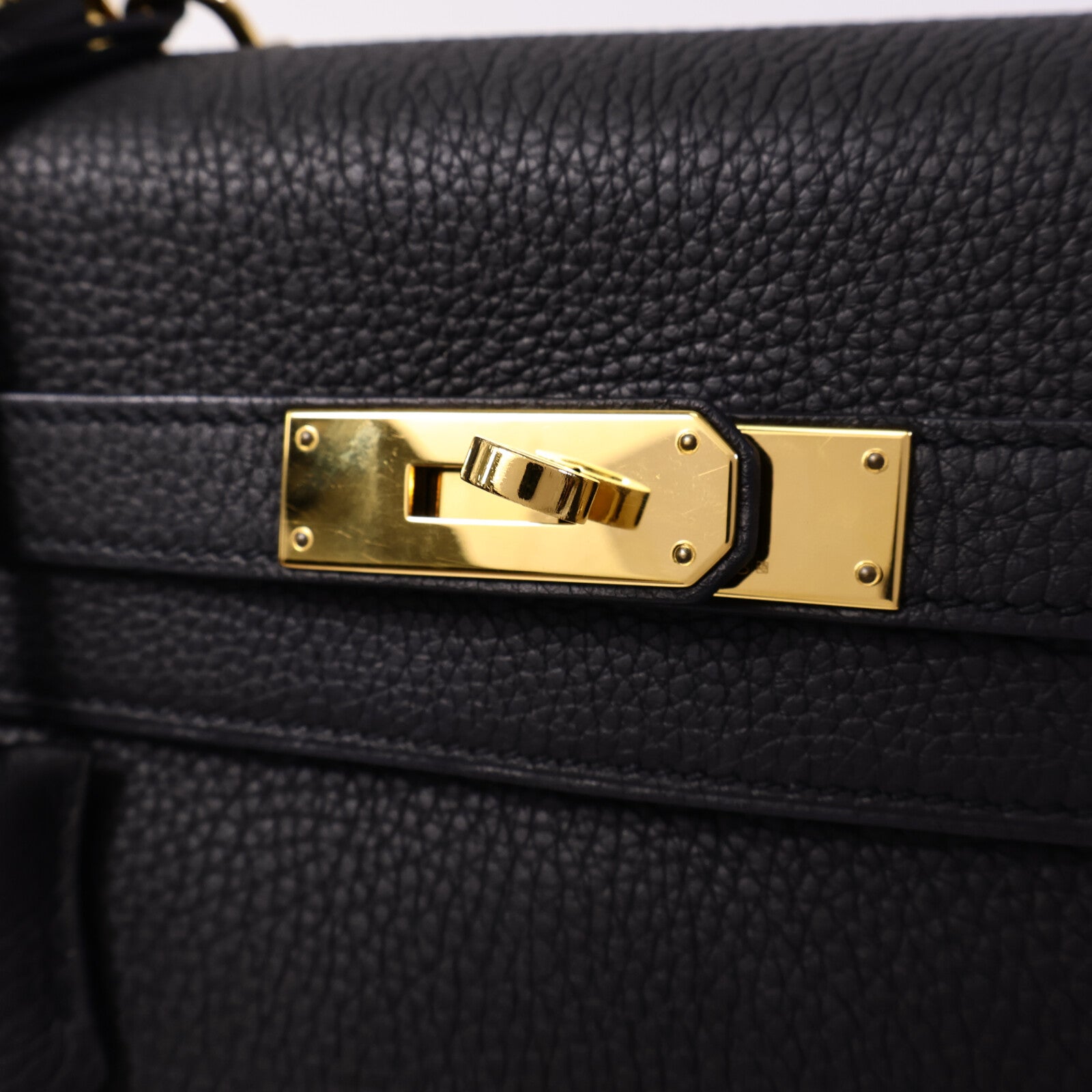 HERMES Clemence皮革Kelly 28手挽肩背兩用袋Plomb